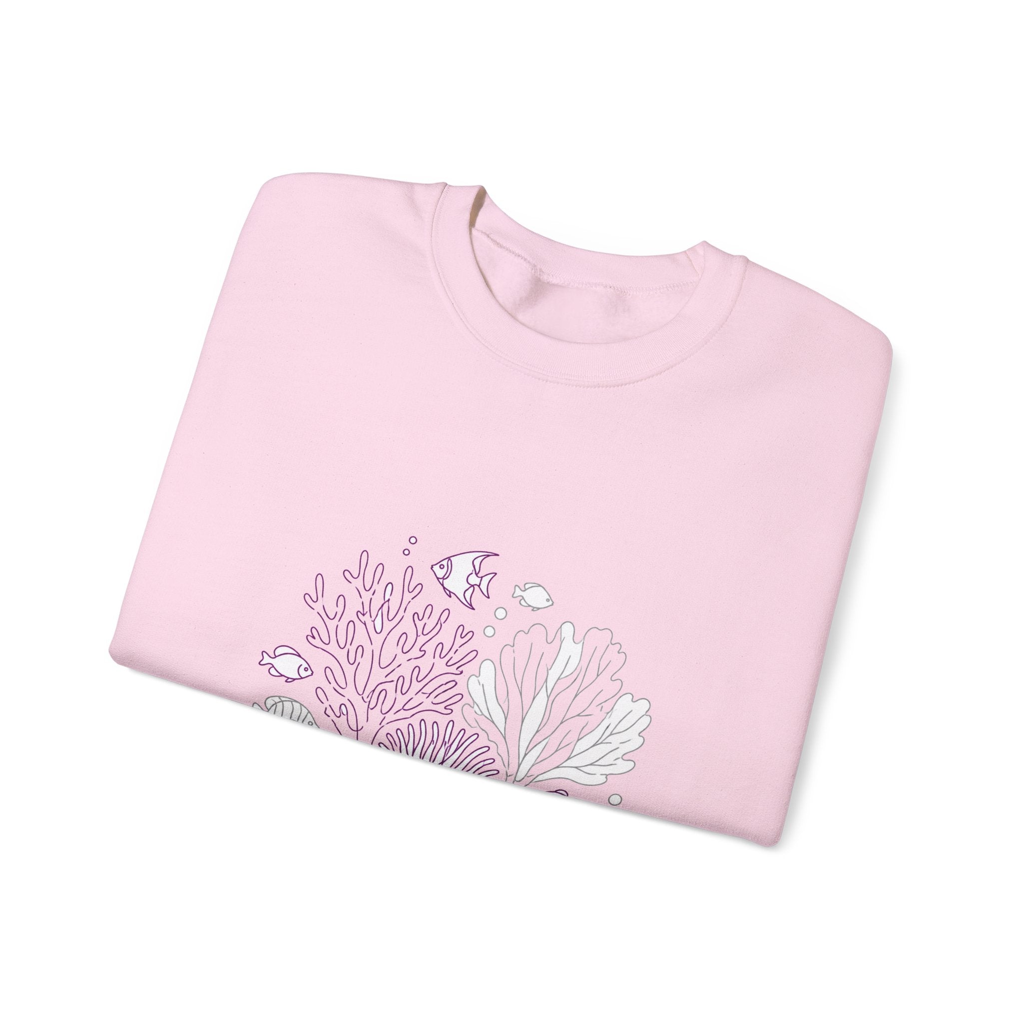 Matching Couple Sweatshirt - Coral Reef & Deep Sea Matching Couple Premium Fleece Sweatshirt Minimalist Art His Hers Christmas Gift - Design A