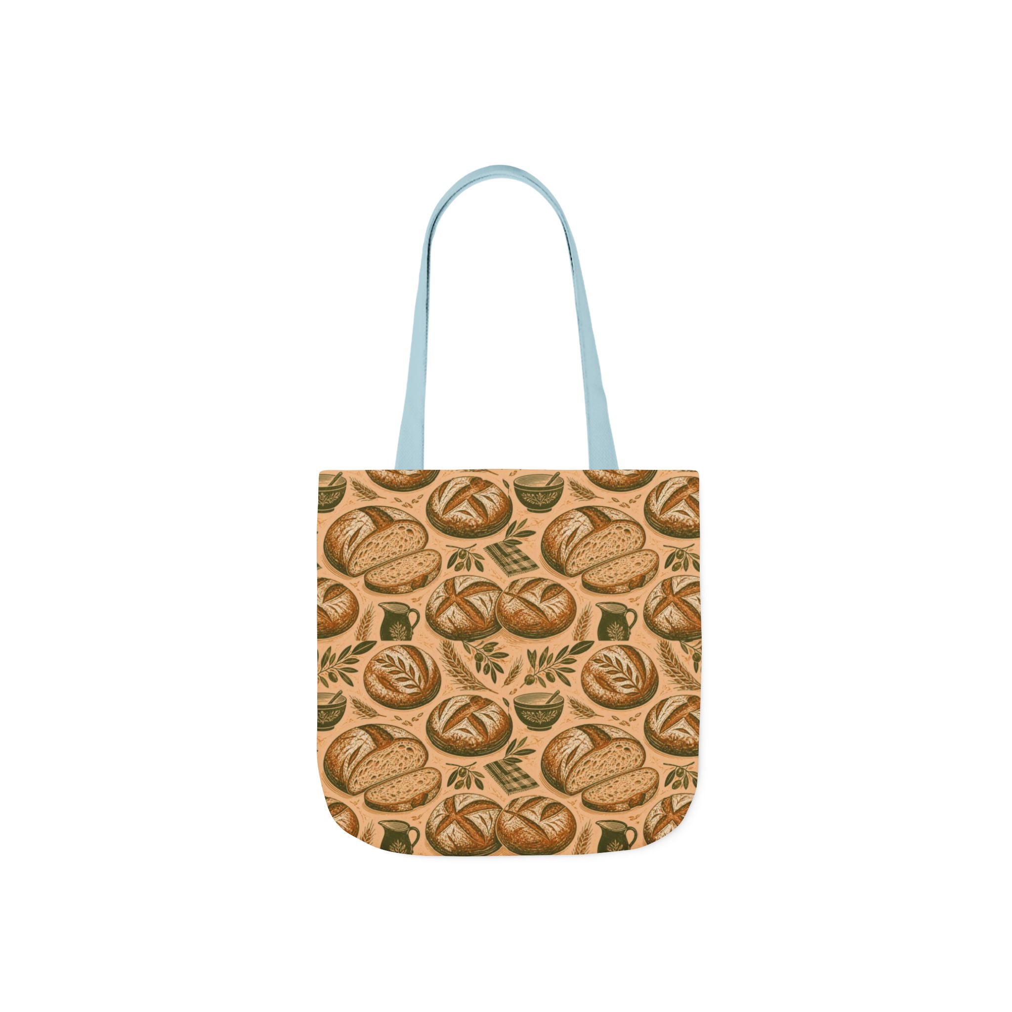 Rustic Sourdough Bread Canvas Tote Bag Mediterranean Kitchen Linocut Design Italian Cottagecore Gift