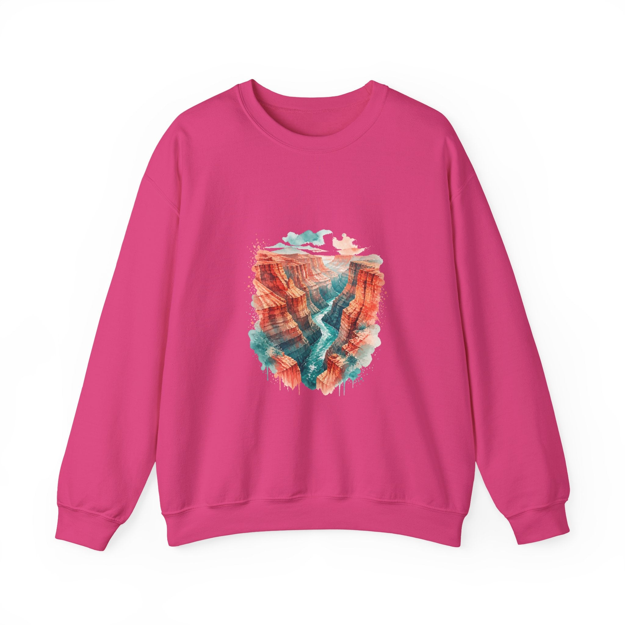 Matching Couple Sweatshirt - Lavender Fields & Canyon Matching Couple Comfort Colors Crew Watercolor Art His Hers Birthday Gift - Design B