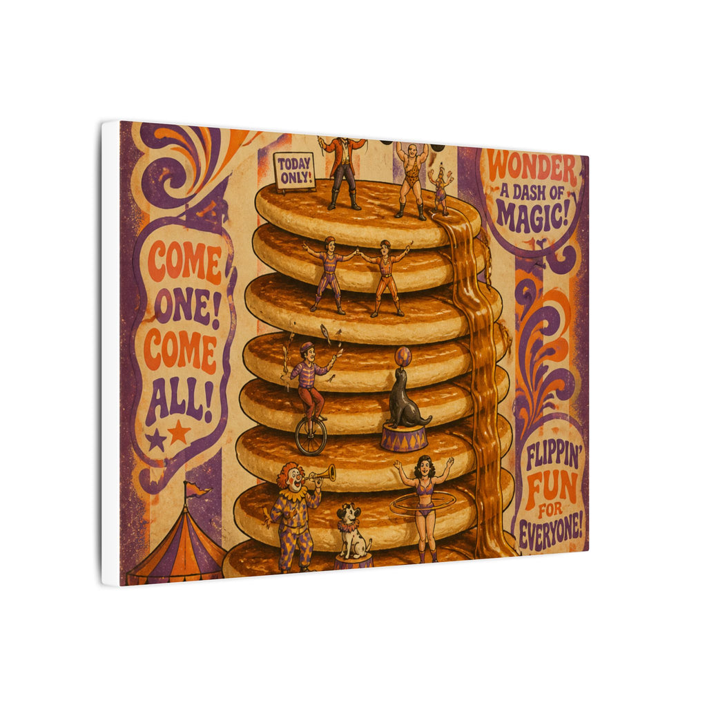 Pancake Stack Platform Wall Art Canvas 24×36 Psychedelic Dining Room Decor Maximalist Print