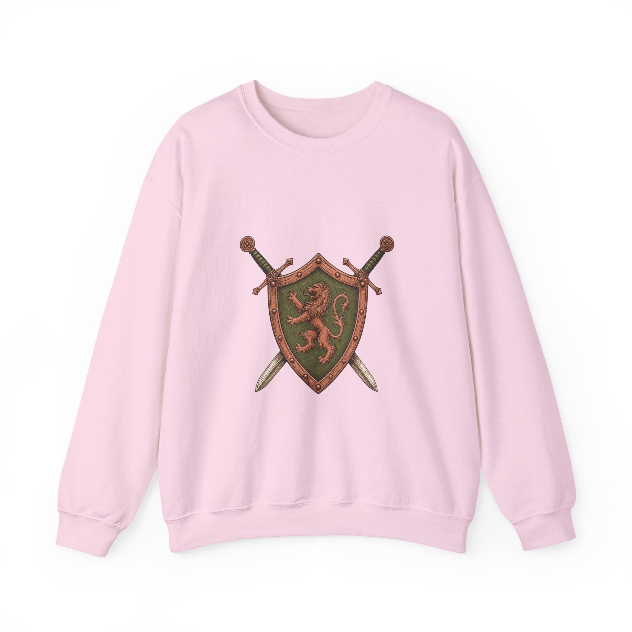 Matching Couple Sweatshirt - Crown & Shield Matching Couple Premium Fleece Sweatshirt Hand-Drawn Art His Hers Anniversary Gift - Design B