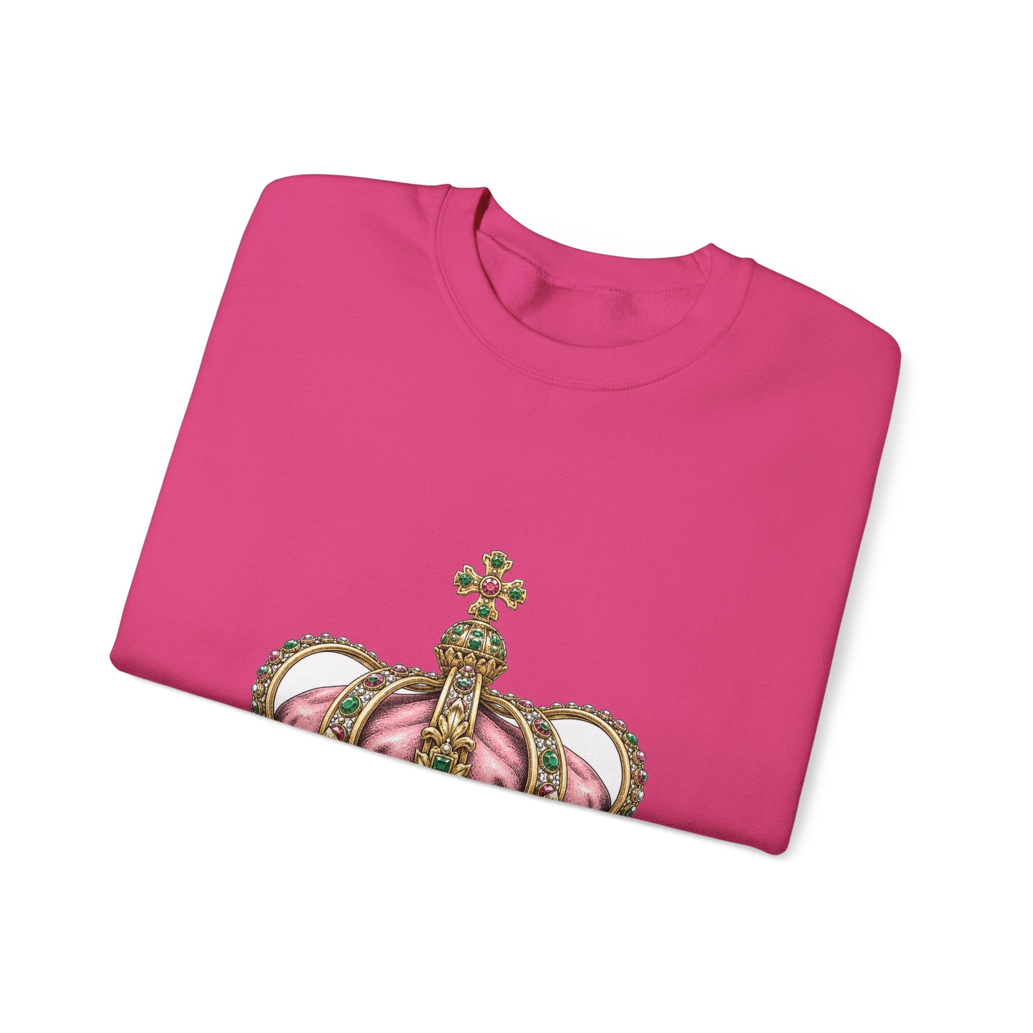 Matching Couple Sweatshirt - Crown & Shield Matching Couple Comfort Colors Crew Hand-Drawn Art His Hers Anniversary Gift - Design A
