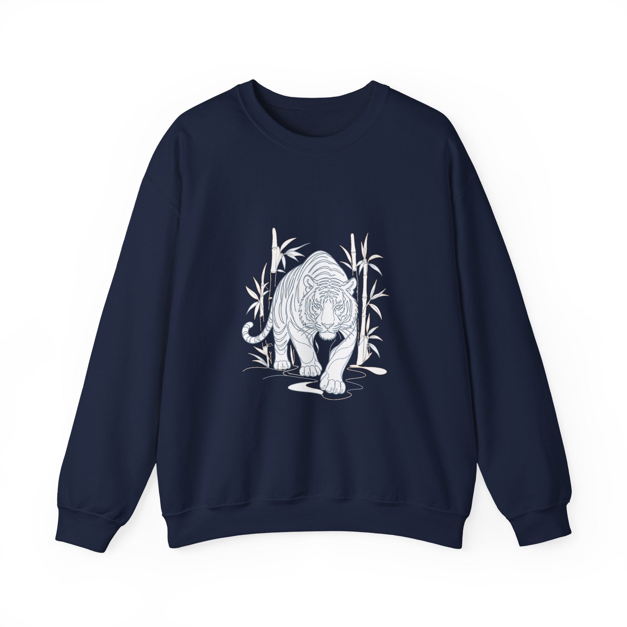 Matching Couple Sweatshirt - Tiger & Crane Matching Couple Crewneck Sweatshirt Minimalist Art His Hers Valentine Gift - Design A