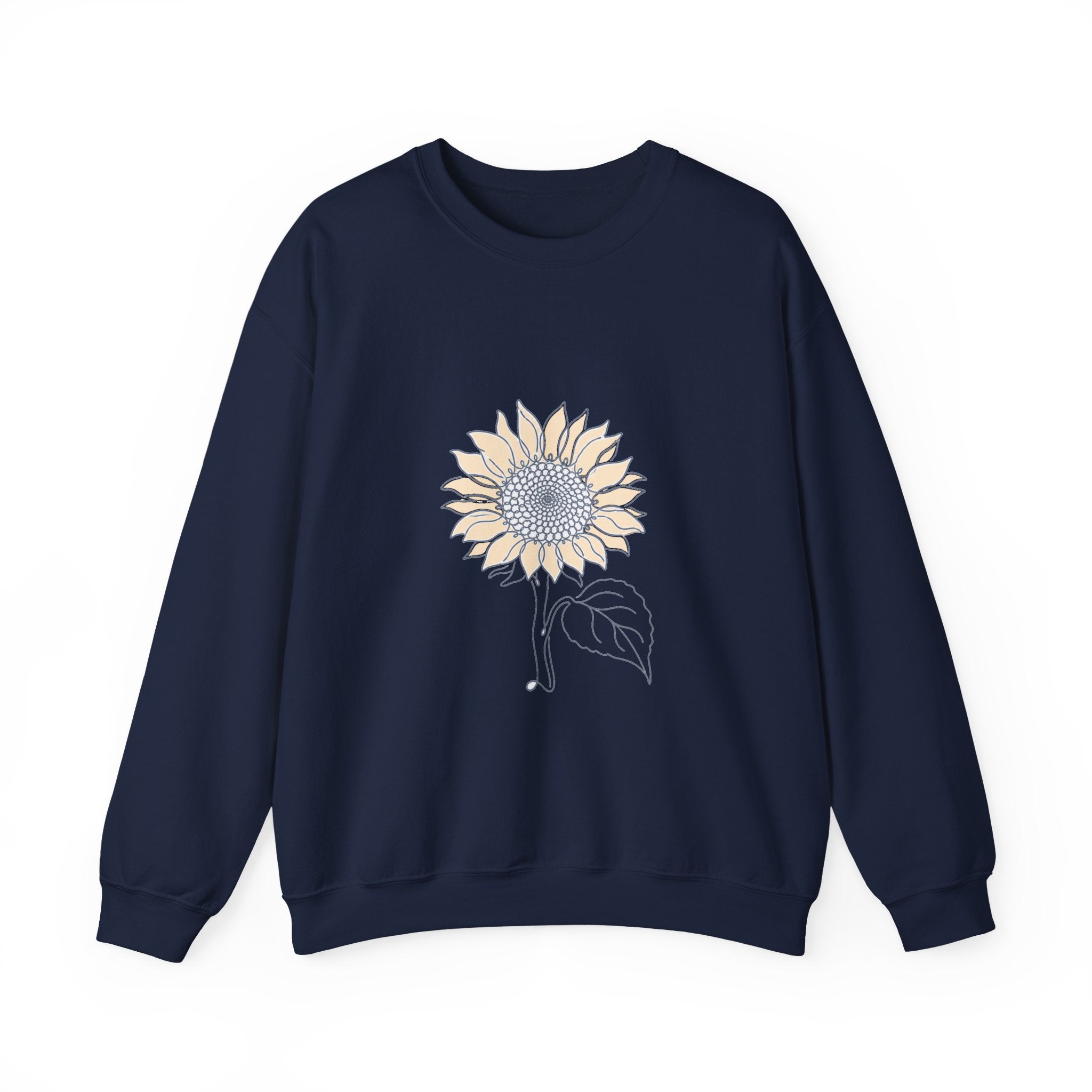 Matching Couple Sweatshirt - Sunflower & Moonflower Matching Couple Premium Fleece Sweatshirt Minimalist Art His Hers Christmas Gift - Design A