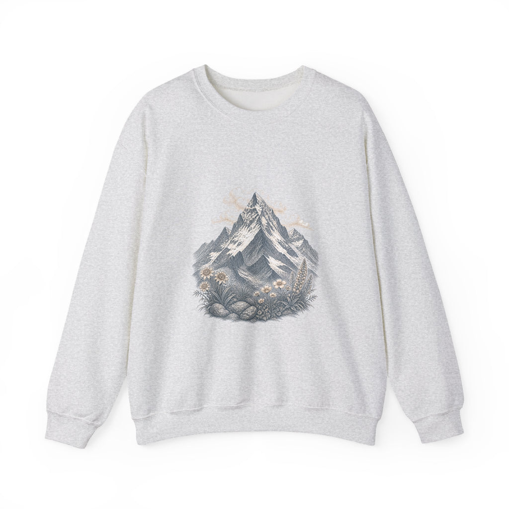 Matching Couple Sweatshirt - Mountain & Ocean Matching Couple Crewneck Sweatshirt Vintage Art His Hers Wedding Gift - Design A