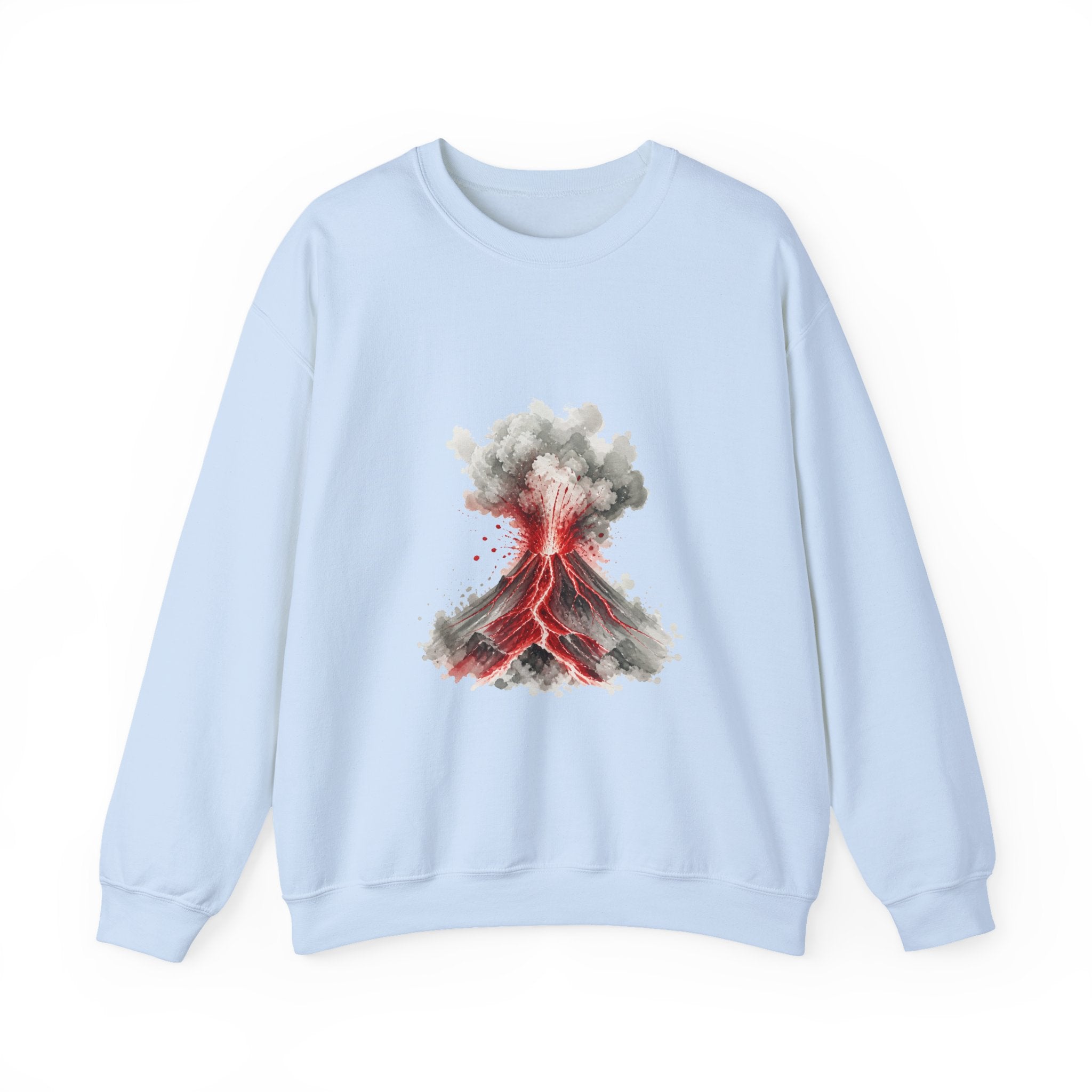 Matching Couple Sweatshirt - Volcano & Glacier Matching Couple Premium Fleece Sweatshirt Watercolor Art His Hers Birthday Gift - Design A