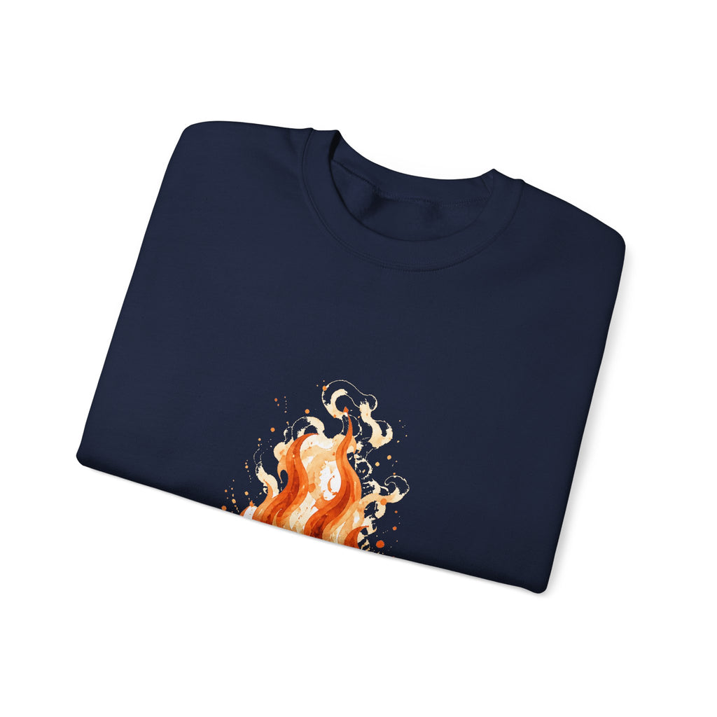 Matching Couple Sweatshirt - Wildfire & Waterfall Matching Couple Comfort Colors Crew Watercolor Art His Hers Birthday Gift - Design A