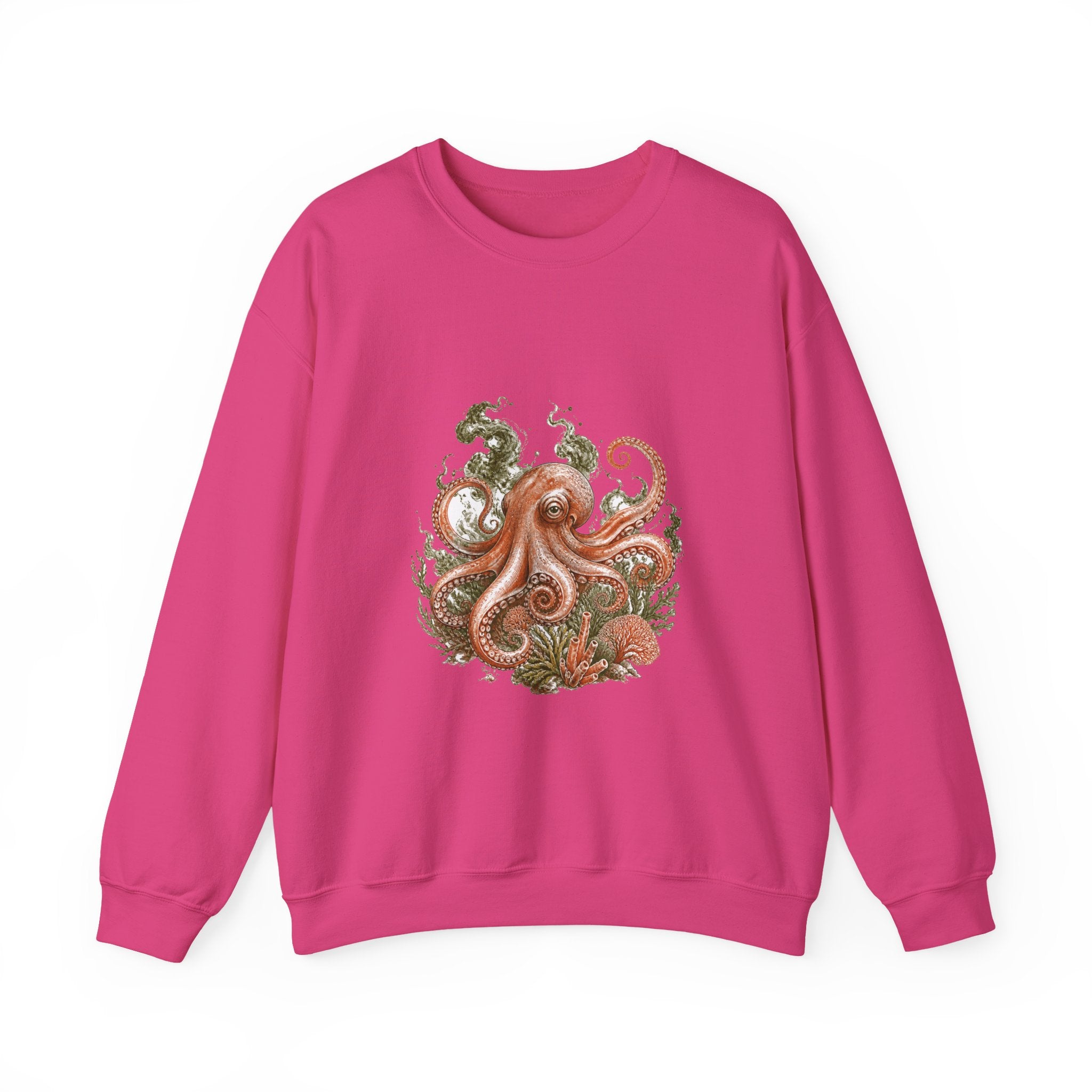 Matching Couple Sweatshirt - Octopus & Jellyfish Matching Couple Comfort Colors Crew Hand-Drawn Art His Hers Anniversary Gift - Design A