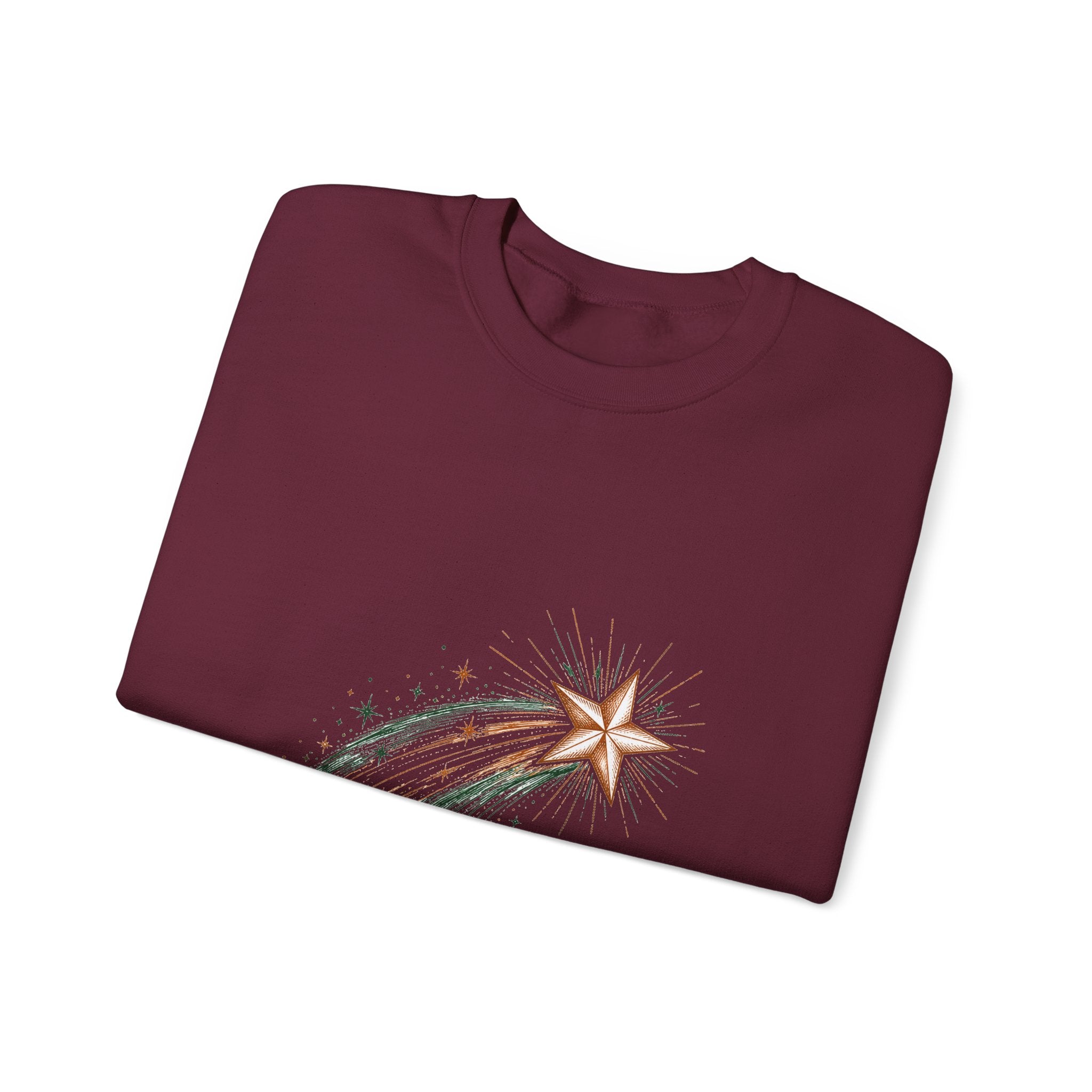 Matching Couple Sweatshirt - Shooting Star & North Star Matching Couple Comfort Colors Crew Hand-Drawn Art His Hers Anniversary Gift - Design A