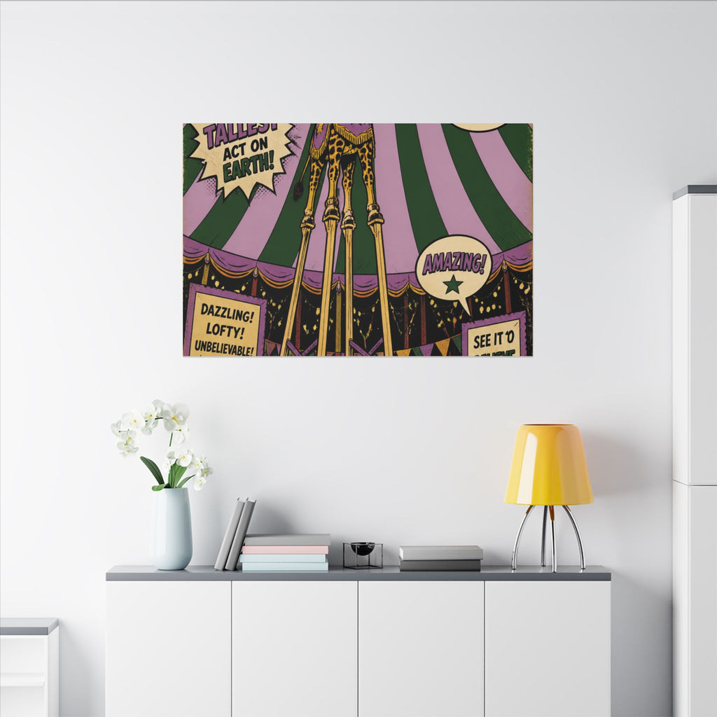 Giraffe on Stilts Wall Art Canvas 24×36 Pop Art Restaurant Decor Maximalist Print