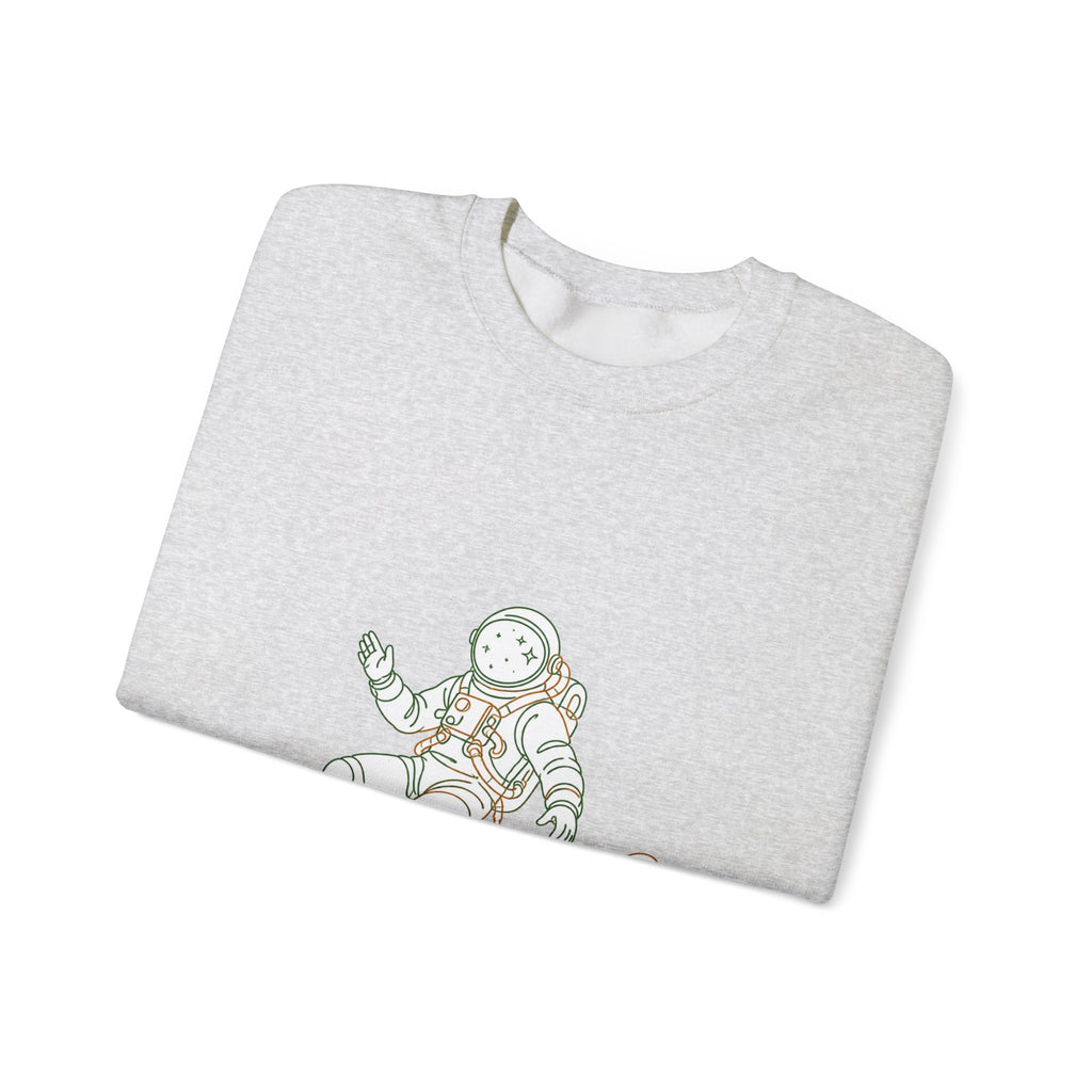 Matching Couple Sweatshirt - Astronaut & Planet Matching Couple Comfort Colors Crew Minimalist Art His Hers Christmas Gift - Design A