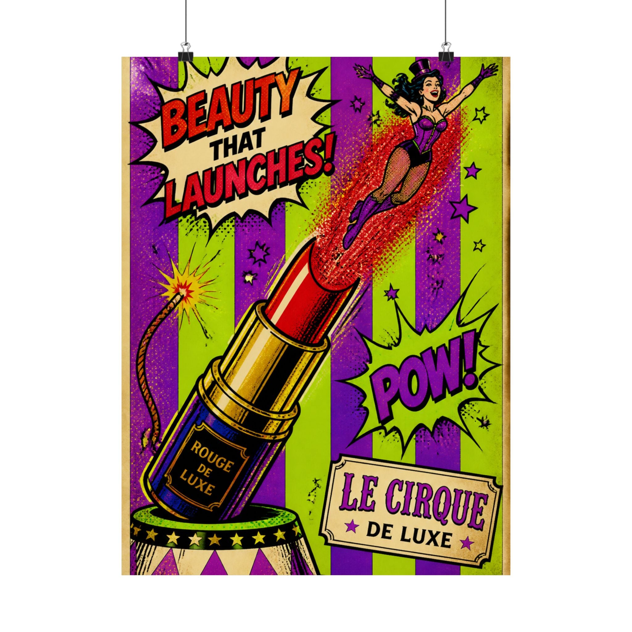 Lipstick Cannon Wall Art Poster 18×24 Pop Art Living Room Decor Maximalist Print