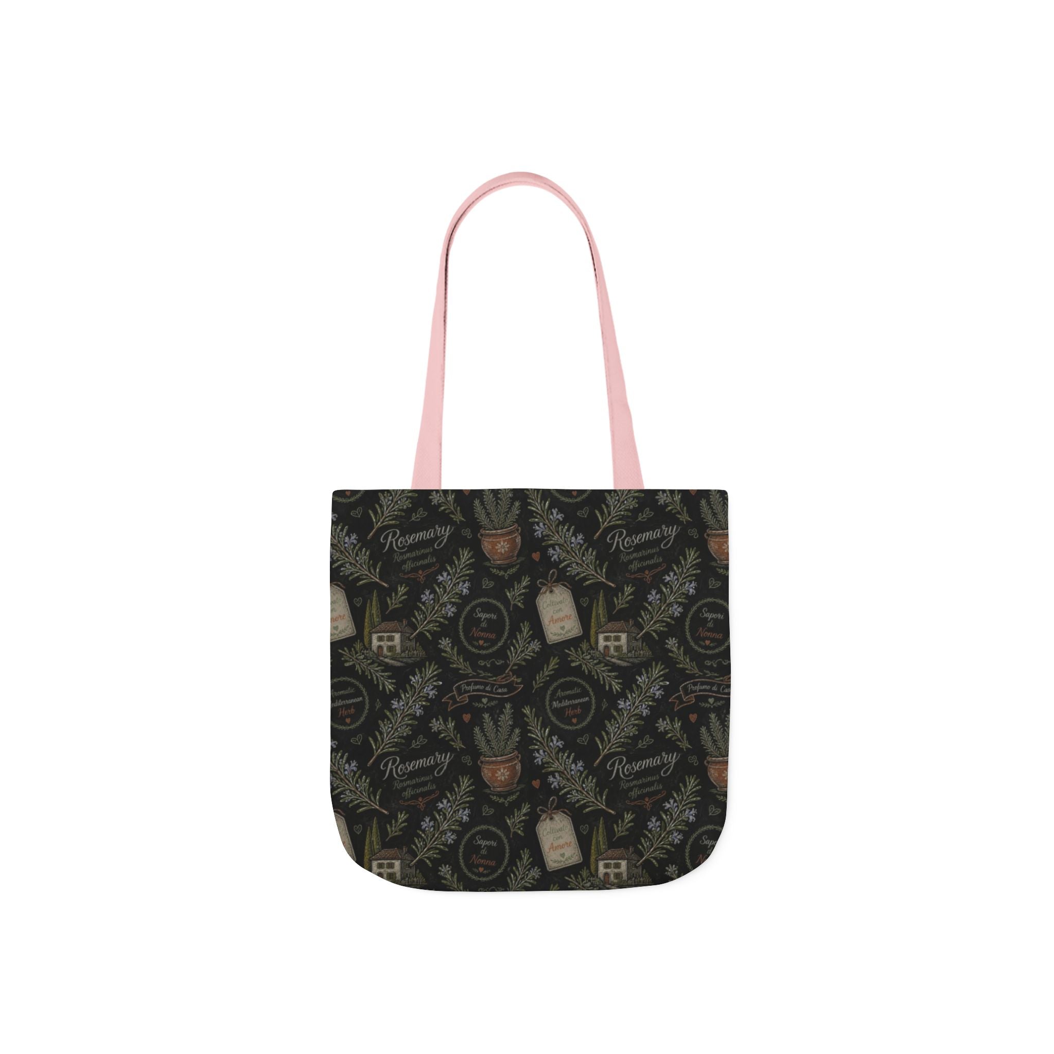Rosemary Sprigs Canvas Tote Bag Mediterranean Kitchen Chalk Art Design Italian Cottagecore Gift