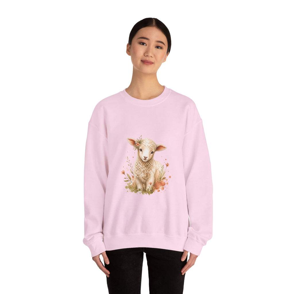 Matching Couple Sweatshirt - Lion & Lamb Matching Couple Comfort Colors Crew Watercolor Art His Hers Birthday Gift - Design B