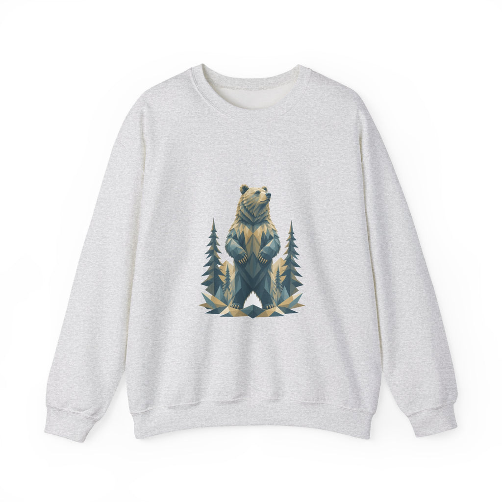Matching Couple Sweatshirt - Bear & Deer Matching Couple Premium Fleece Sweatshirt Geometric Art His Hers Love Gift - Design A