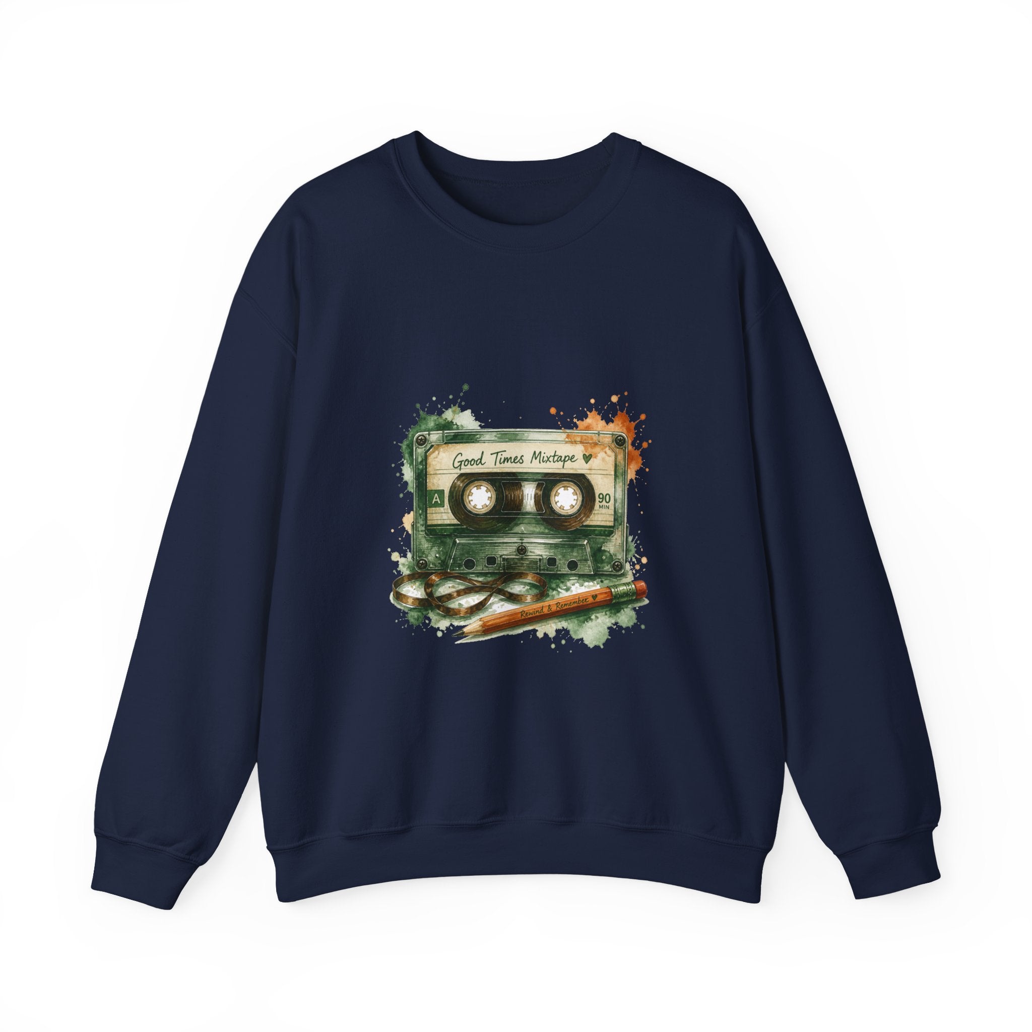 Matching Couple Sweatshirt - Vinyl & Cassette Matching Couple Premium Fleece Sweatshirt Watercolor Art His Hers Birthday Gift - Design B