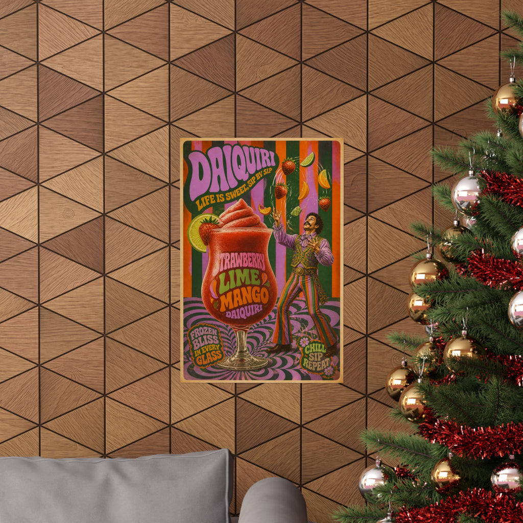 Daiquiri Fruit Juggler Wall Art Poster 18×24 Psychedelic Cafe Decor Maximalist Print