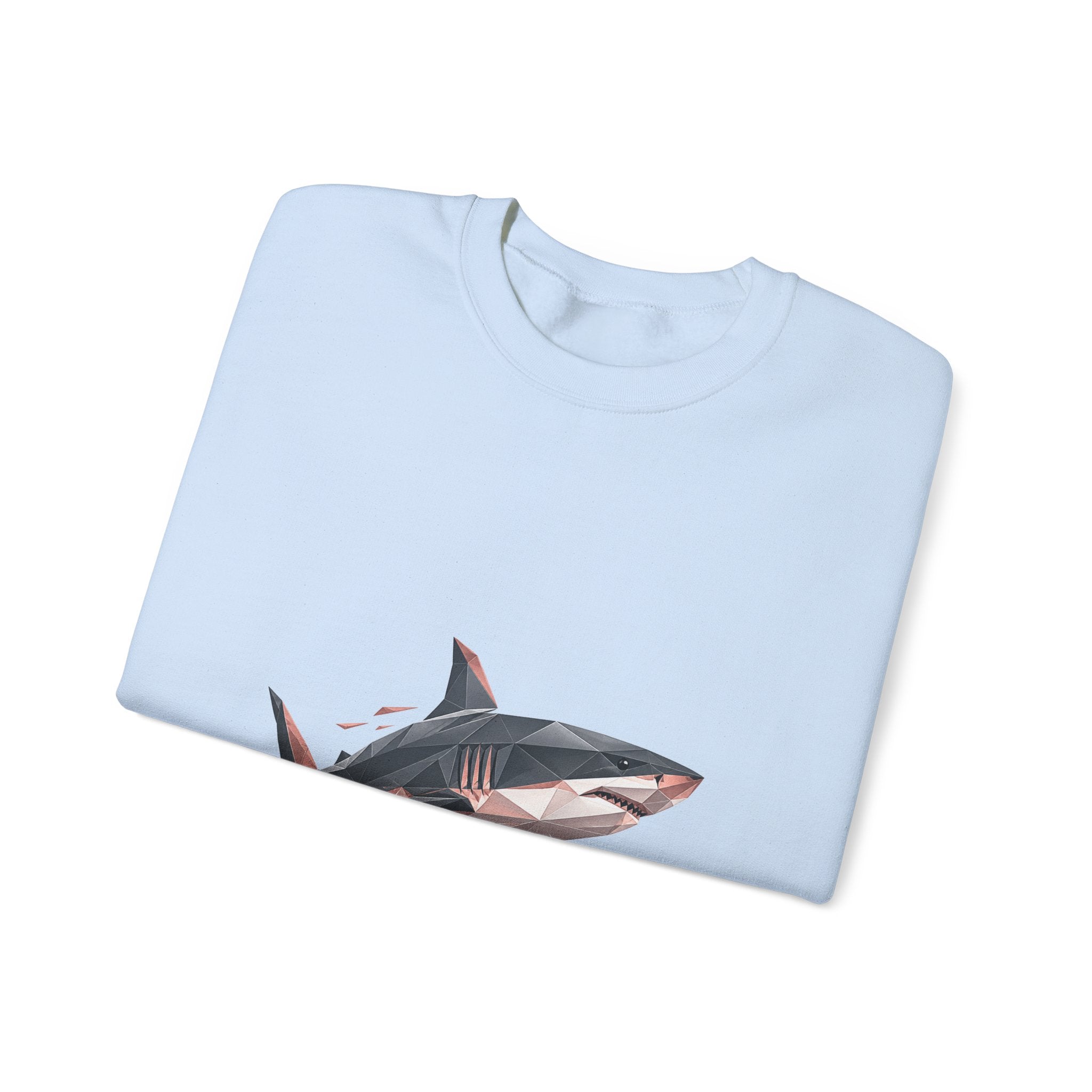 Matching Couple Sweatshirt - Shark & Dolphin Matching Couple Premium Fleece Sweatshirt Geometric Art His Hers Love Gift - Design A