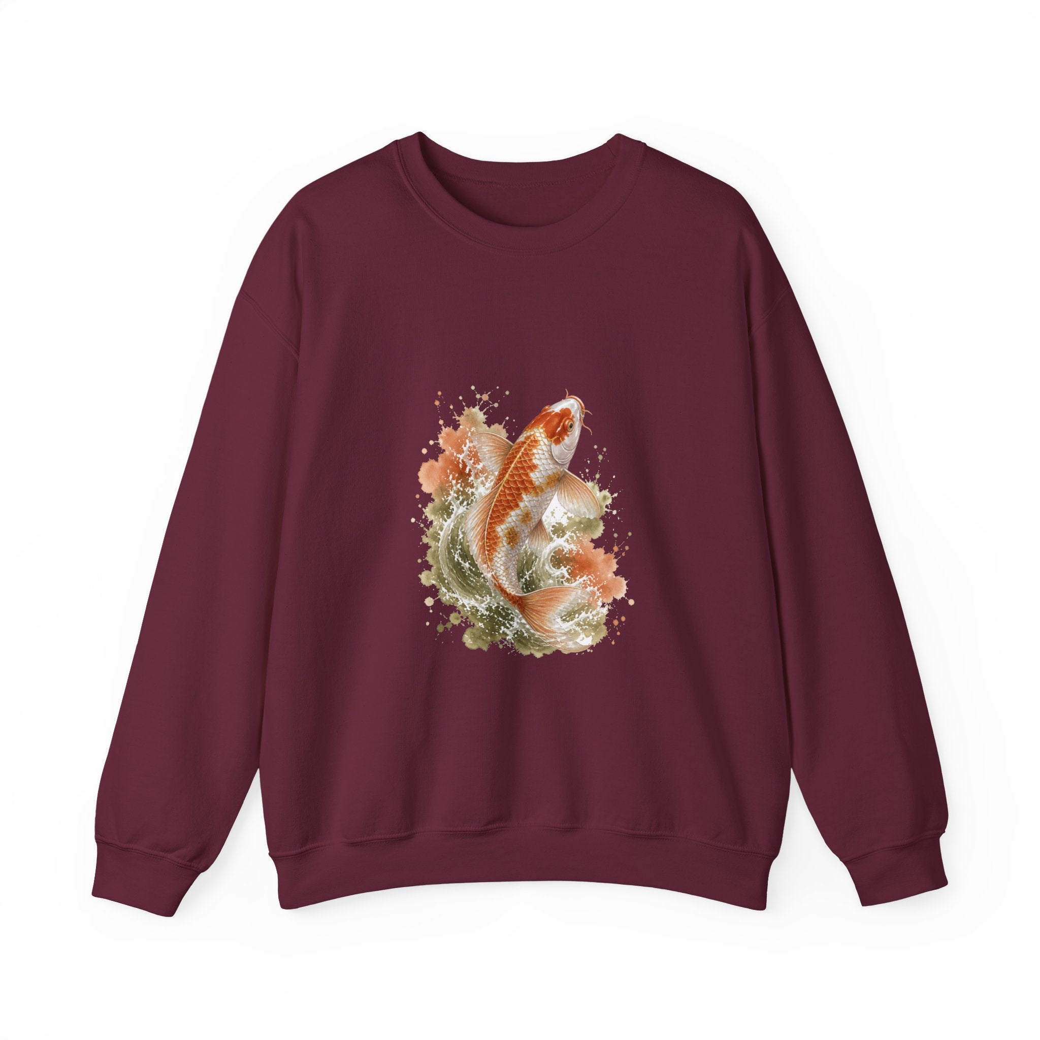 Matching Couple Sweatshirt - Koi Fish Yin Yang Matching Couple Comfort Colors Crew Watercolor Art His Hers Birthday Gift - Design A