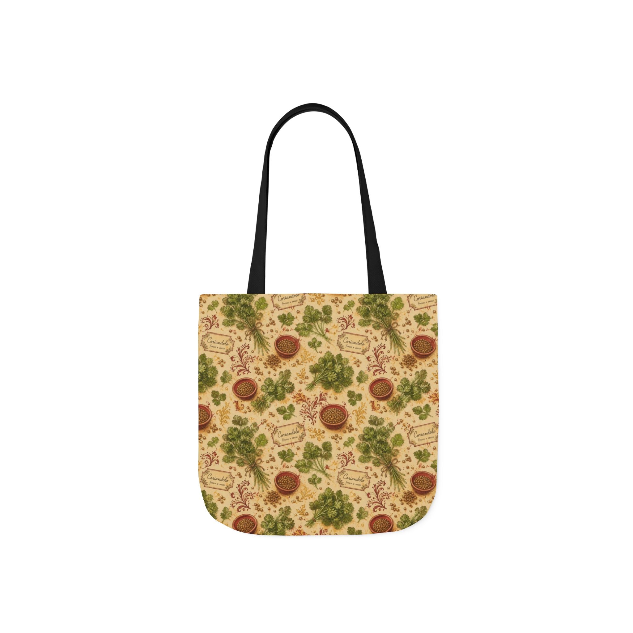 Coriander & Seeds Canvas Tote Bag Mediterranean Kitchen Watercolor Design Italian Cottagecore Gift