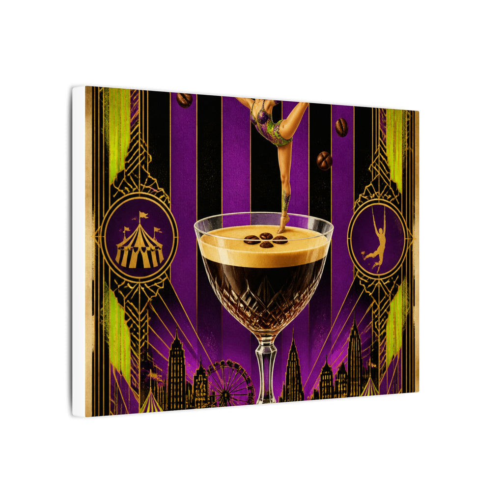 Espresso Martini Acrobat Wall Art Canvas 24×36 Art Deco Bar Area Decor Maximalist Print