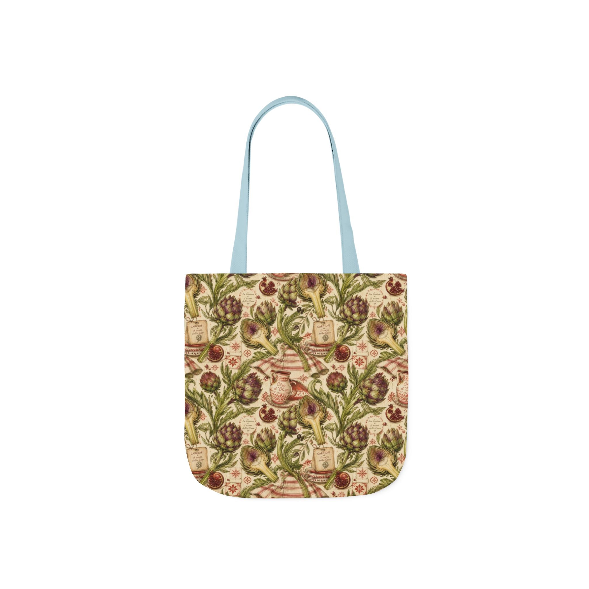 Globe Artichokes Canvas Tote Bag Mediterranean Kitchen Watercolor Design Italian Cottagecore Gift