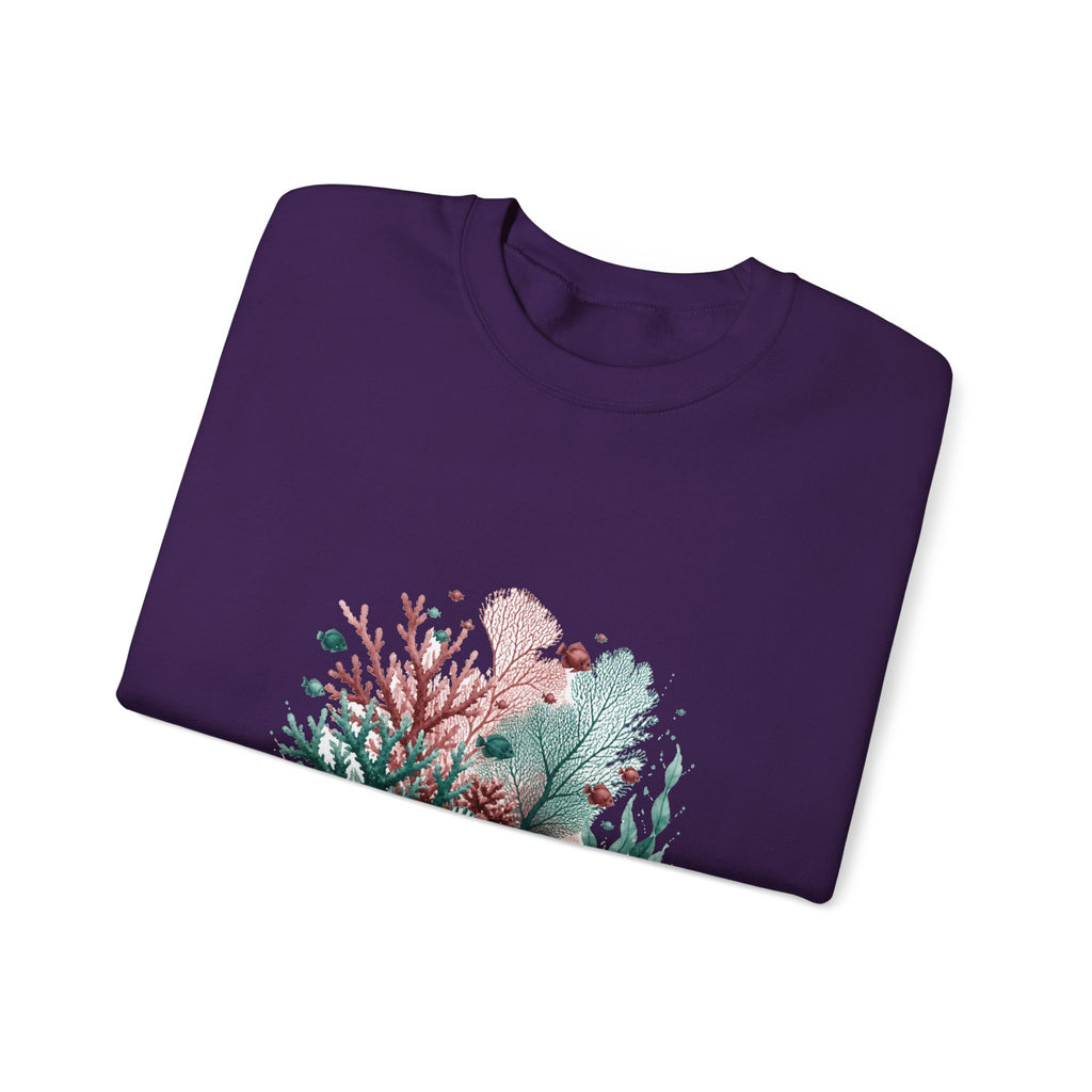 Matching Couple Sweatshirt - Coral Reef & Deep Sea Matching Couple Premium Fleece Sweatshirt Watercolor Art His Hers Birthday Gift - Design A
