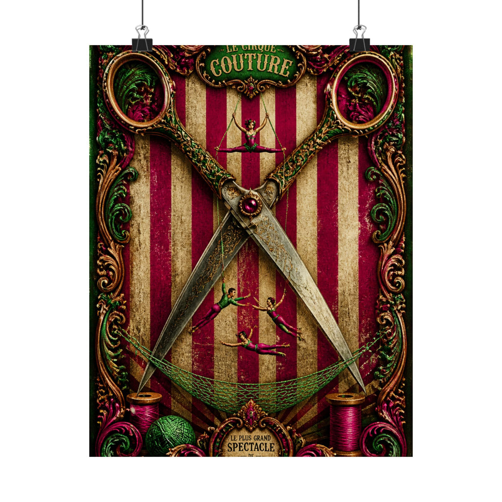 Giant Scissors Trapeze Wall Art Poster 18×24 Baroque Home Office Decor Maximalist Print