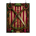 Giant Scissors Trapeze Wall Art Poster 18×24 Baroque Home Office Decor Maximalist Print