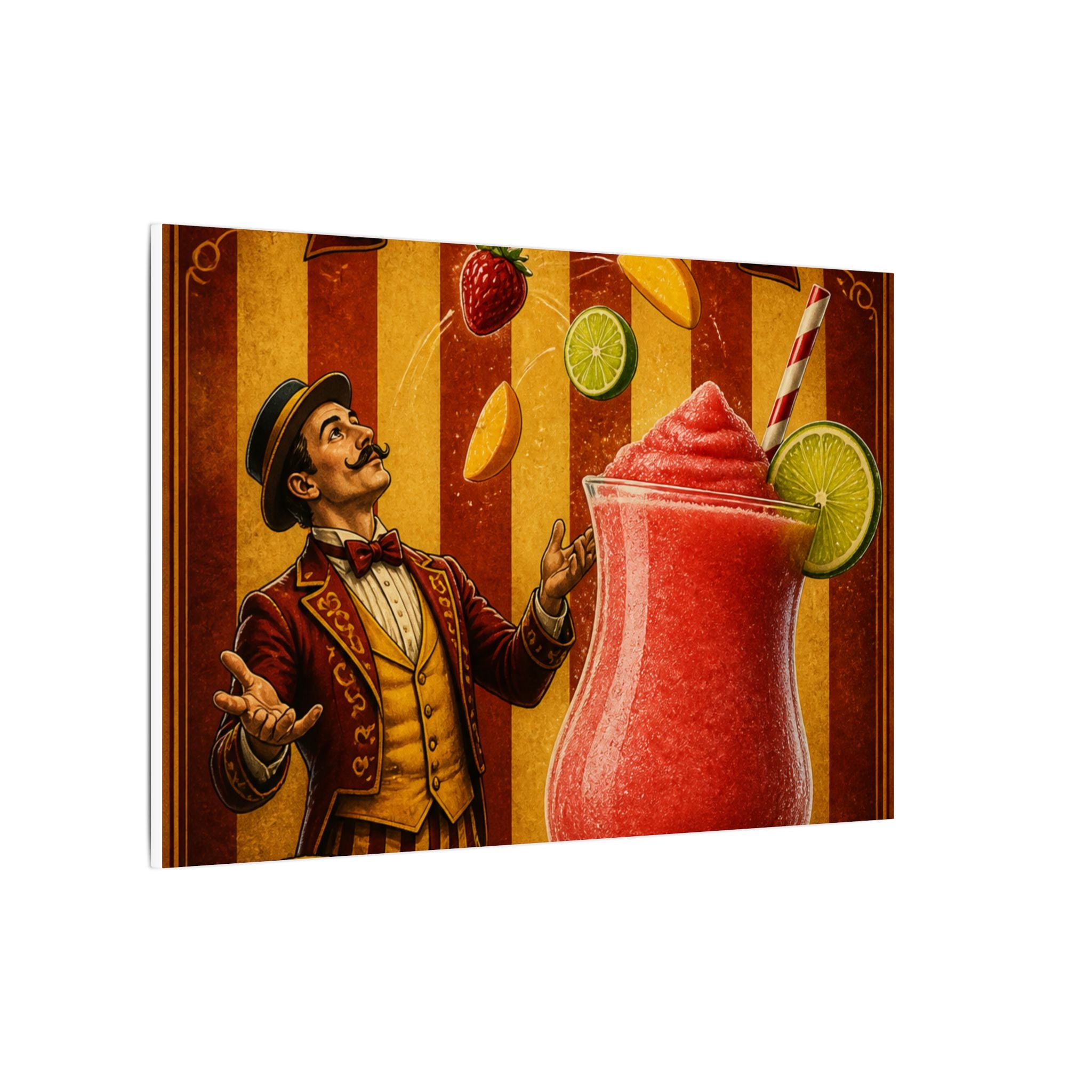 Daiquiri Fruit Juggler Wall Art Canvas 24×36 Vintage Circus Bedroom Decor Maximalist Print
