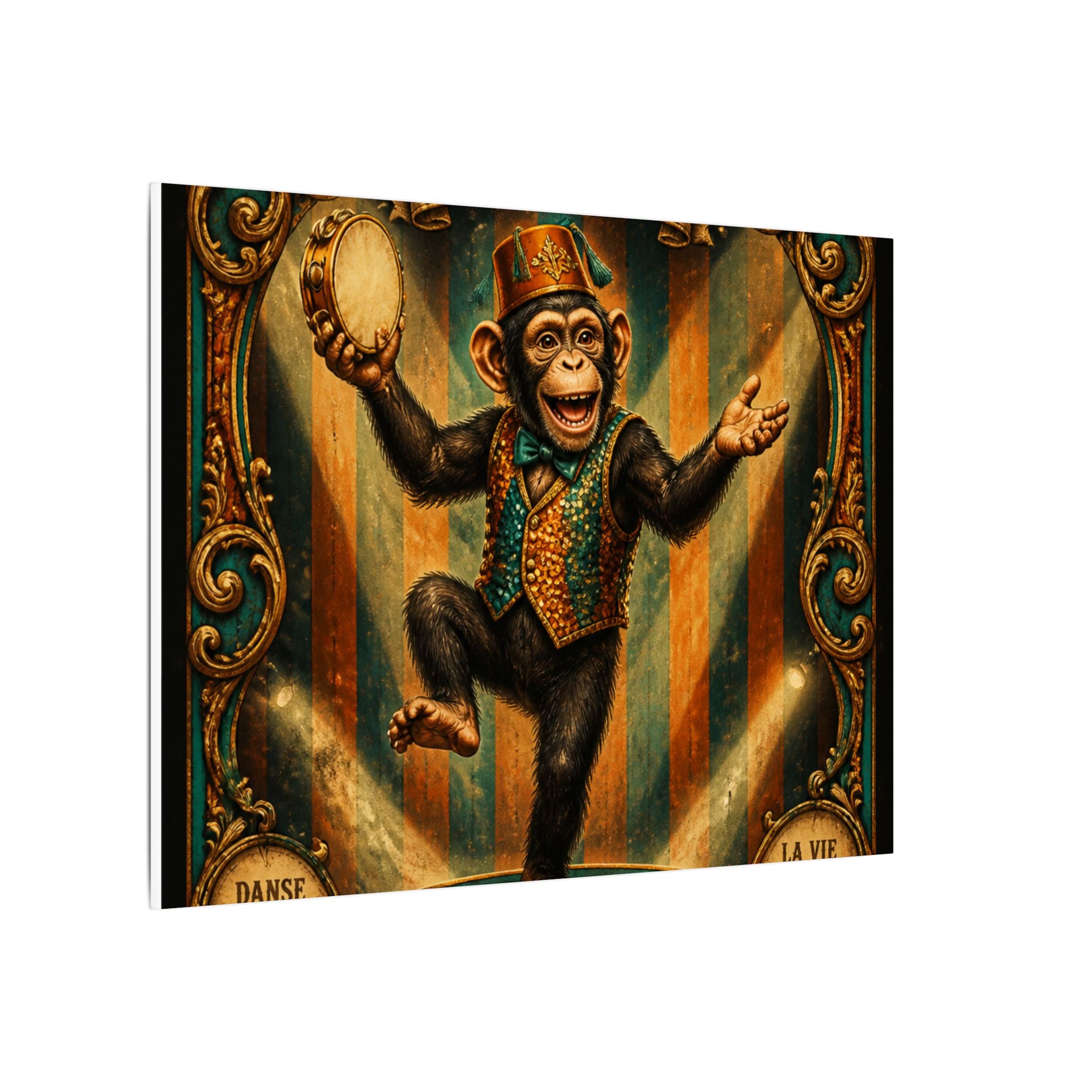 Dancing Monkey Wall Art Canvas 16×20 Baroque Home Office Decor Maximalist Print