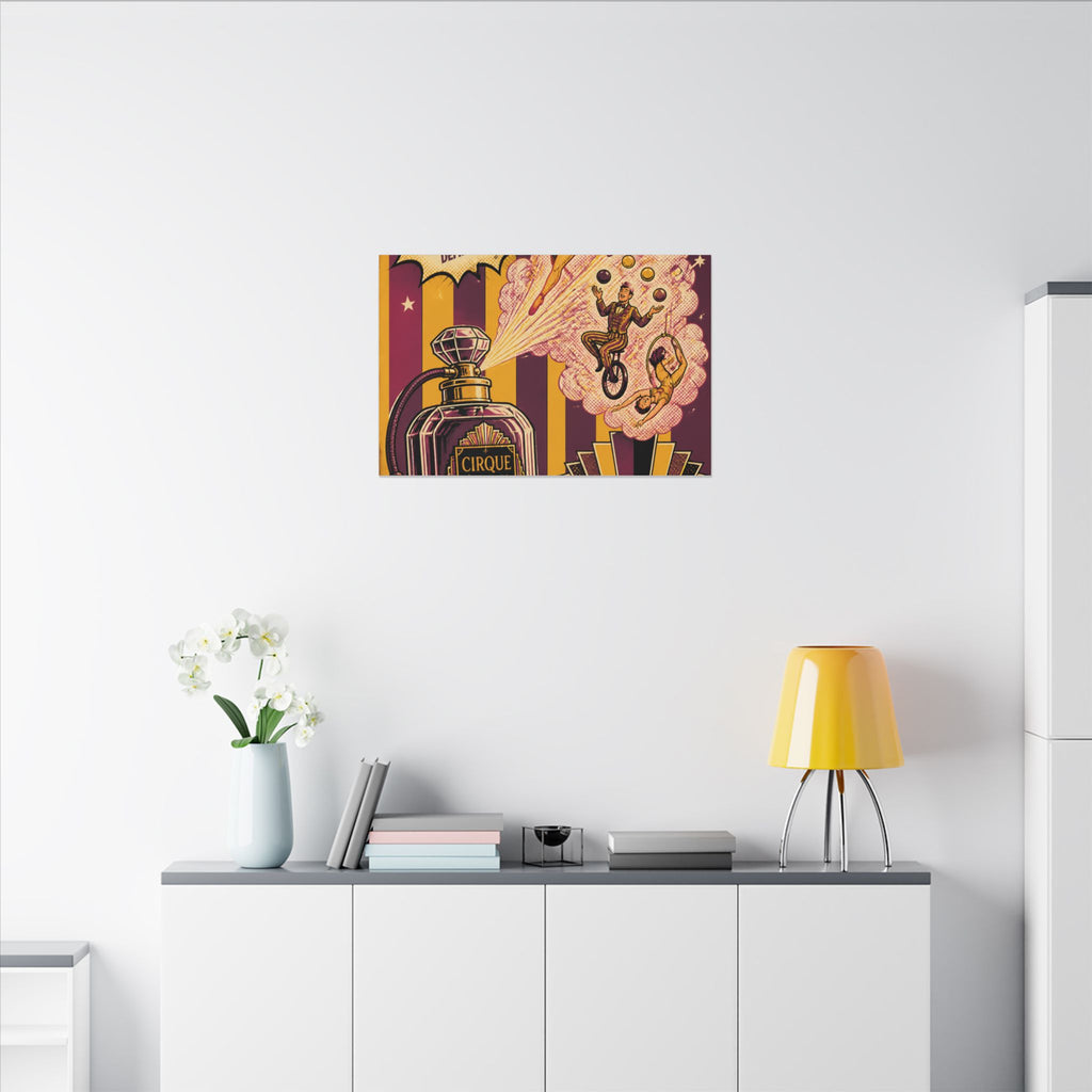 Perfume Bottle Fountain Wall Art Canvas 24×36 Pop Art Restaurant Decor Maximalist Print