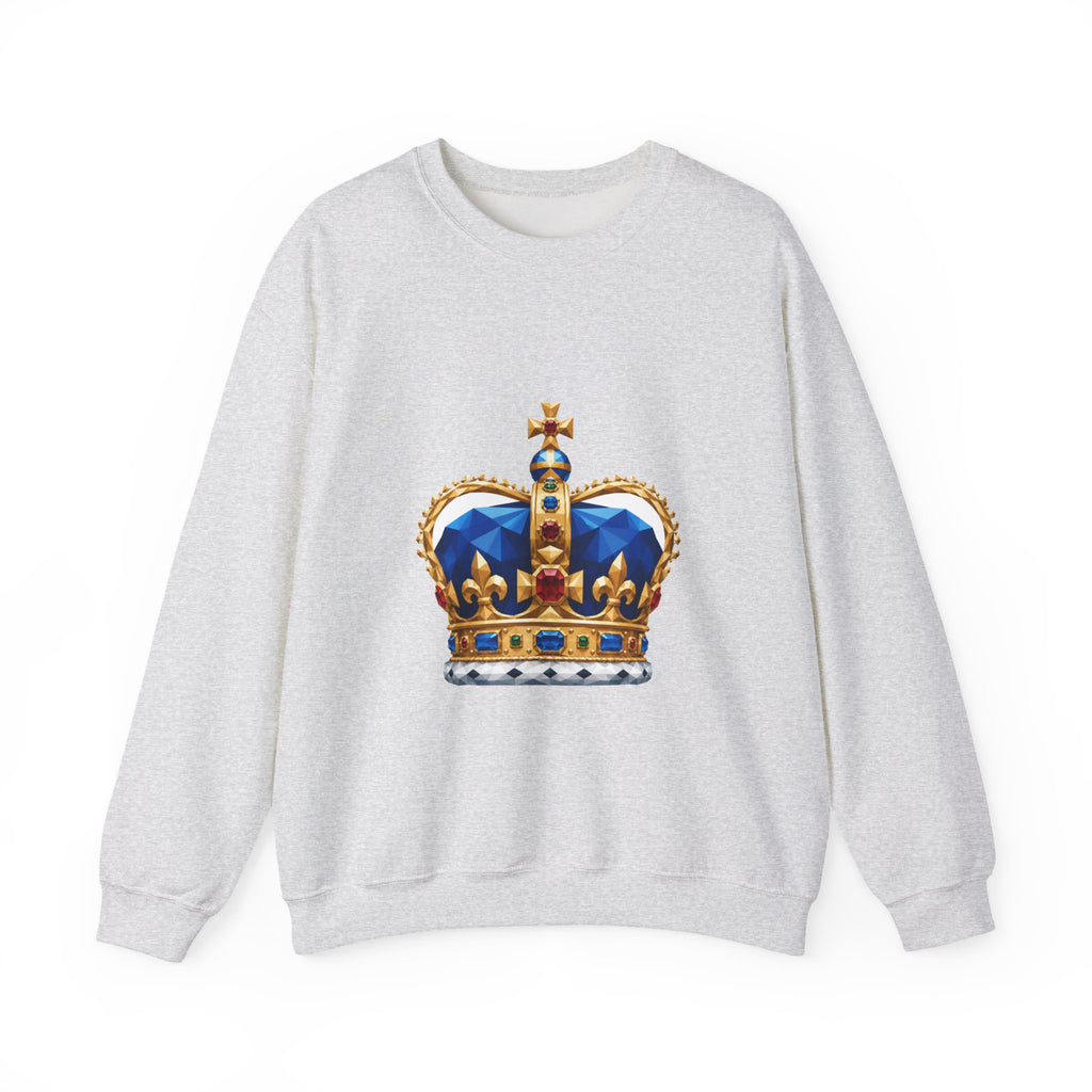 Matching Couple Sweatshirt - Crown & Shield Matching Couple Comfort Colors Crew Geometric Art His Hers Love Gift - Design A