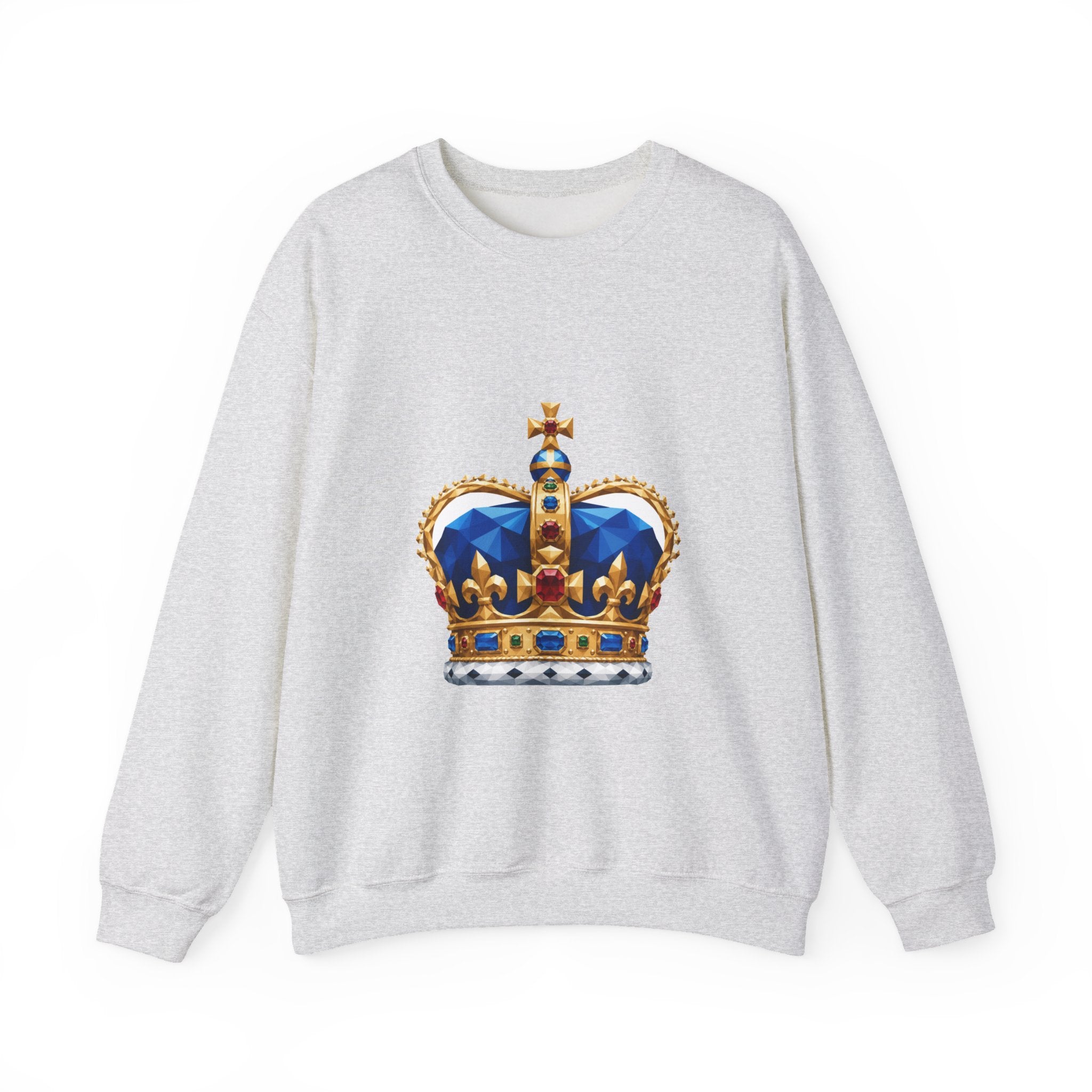 Matching Couple Sweatshirt - Crown & Shield Matching Couple Comfort Colors Crew Geometric Art His Hers Love Gift - Design A