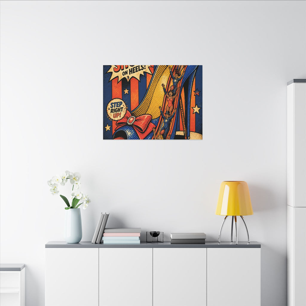 High Heel Slide Wall Art Canvas 24×36 Pop Art Restaurant Decor Maximalist Print
