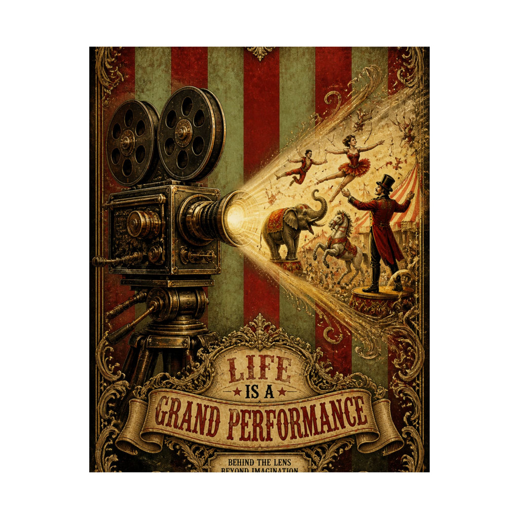Film Camera Projector Show Wall Art Poster 18×24 Baroque Home Office Decor Maximalist Print