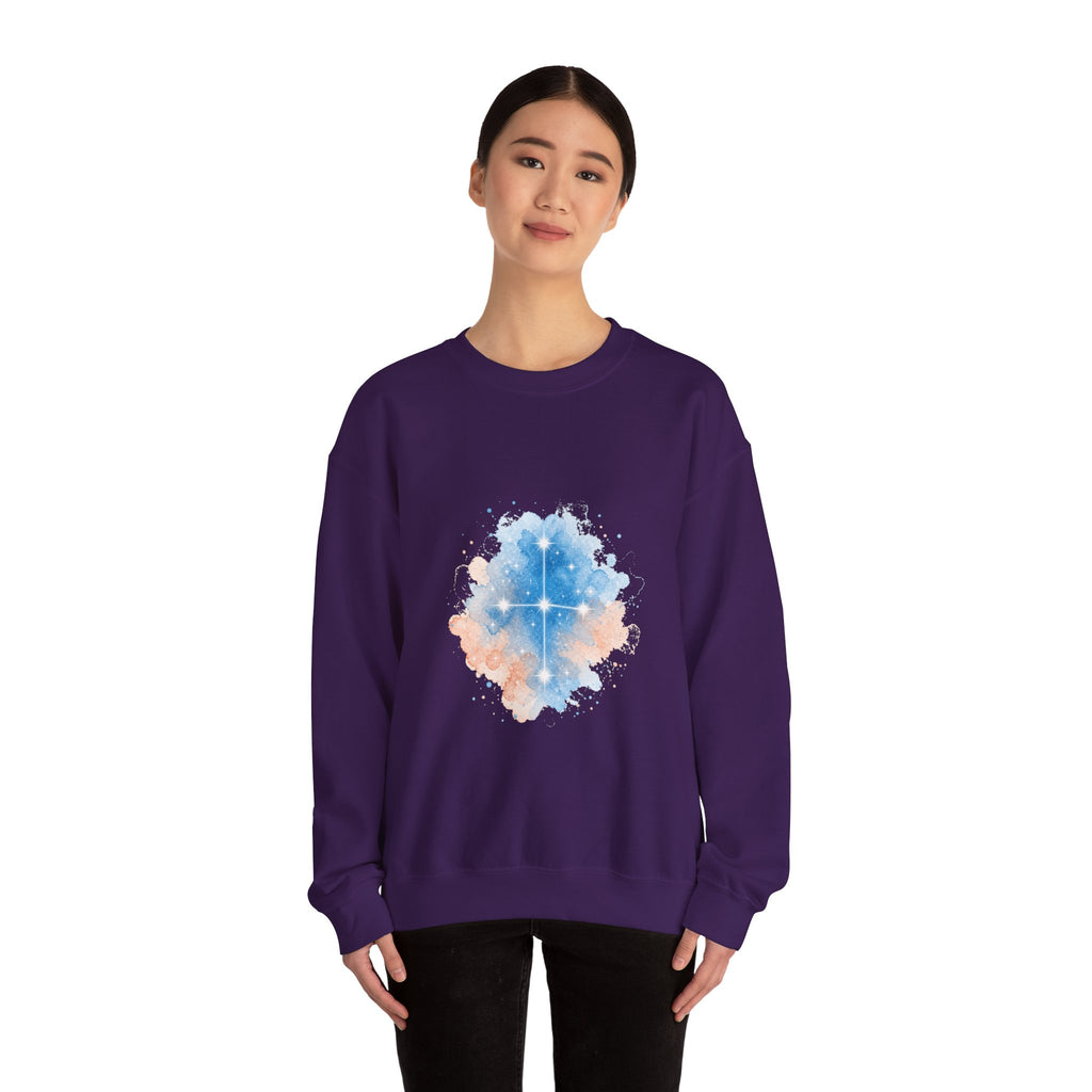 Matching Couple Sweatshirt - Aurora & Southern Cross Matching Couple Comfort Colors Crew Watercolor Art His Hers Birthday Gift - Design B