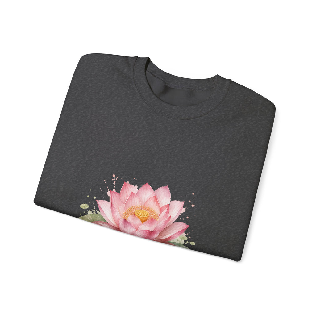 Matching Couple Sweatshirt - Open & Closed Lotus Matching Couple Premium Fleece Sweatshirt Watercolor Art His Hers Birthday Gift - Design A