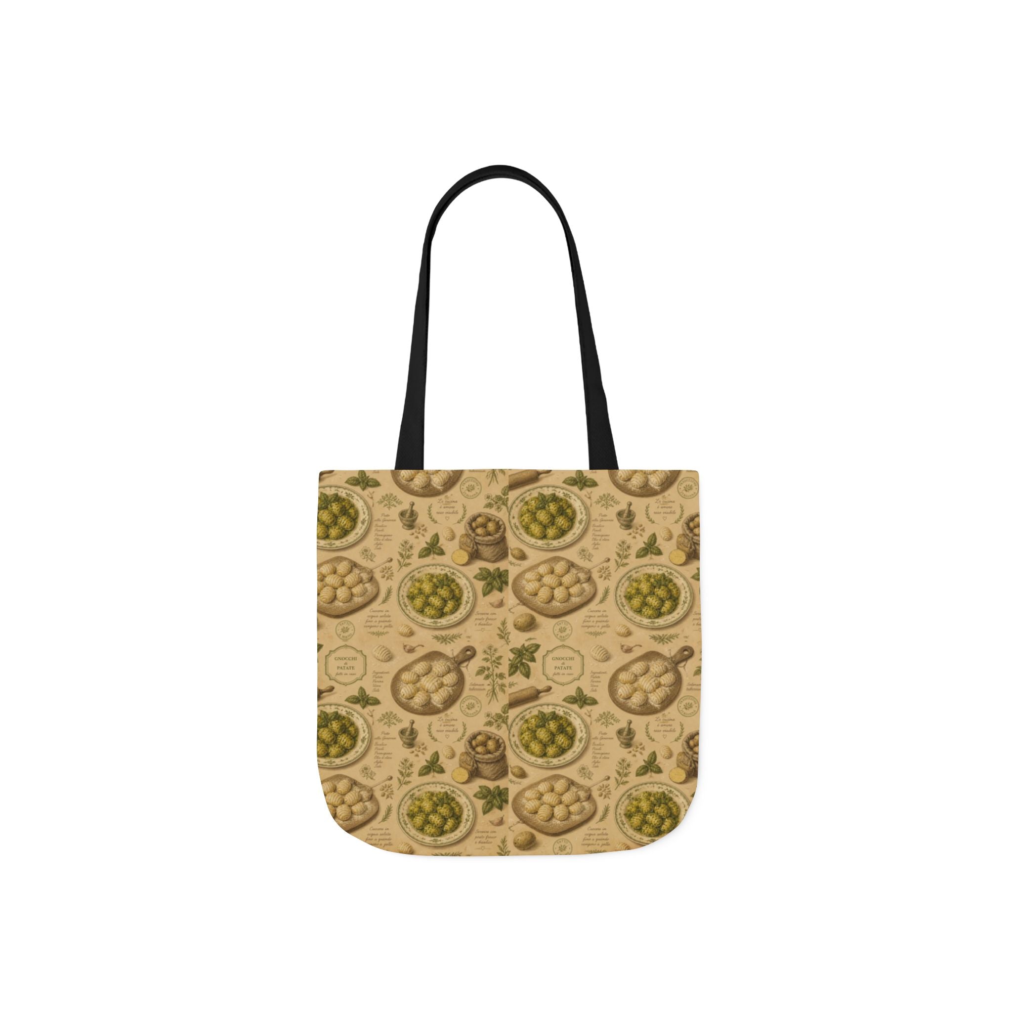 Potato Gnocchi Canvas Tote Bag Mediterranean Kitchen Botanical Design Italian Cottagecore Gift