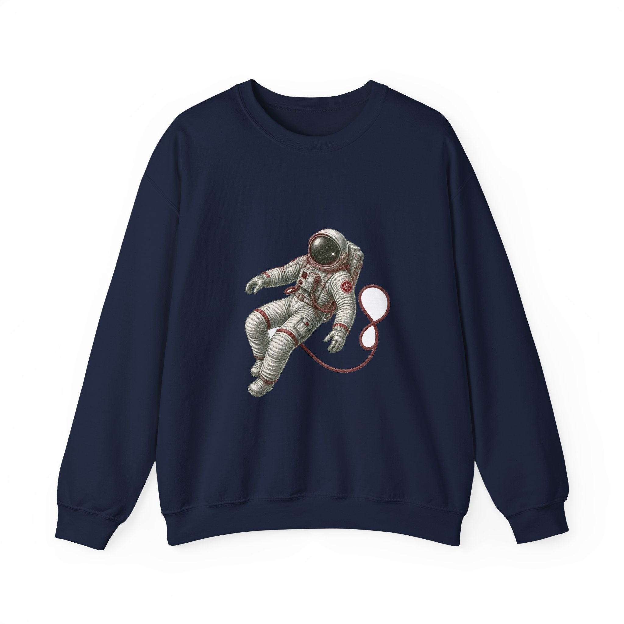 Matching Couple Sweatshirt - Astronaut & Planet Matching Couple Crewneck Sweatshirt Vintage Art His Hers Wedding Gift - Design A