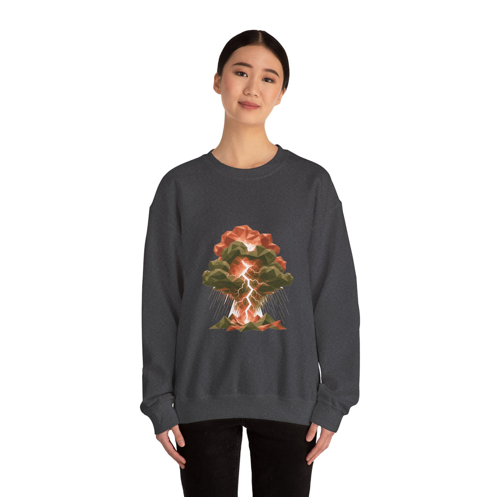 Matching Couple Sweatshirt - Storm & Rainbow Matching Couple Premium Fleece Sweatshirt Geometric Art His Hers Love Gift - Design A