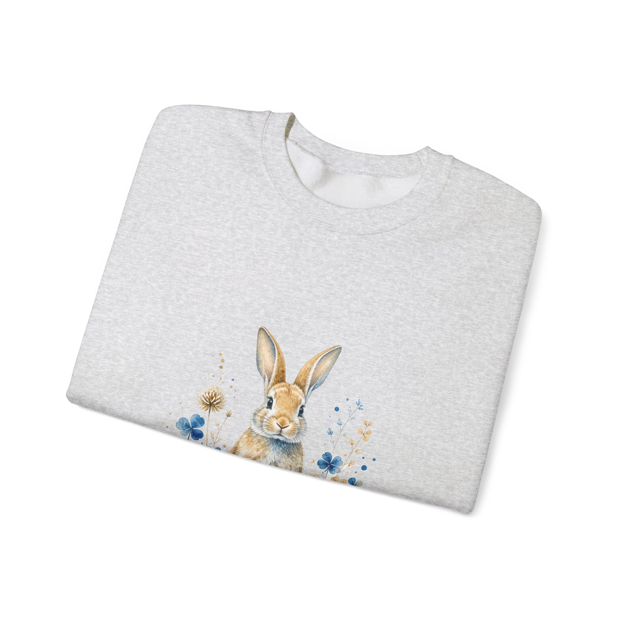 Matching Couple Sweatshirt - Fox & Rabbit Matching Couple Premium Fleece Sweatshirt Watercolor Art His Hers Birthday Gift - Design B