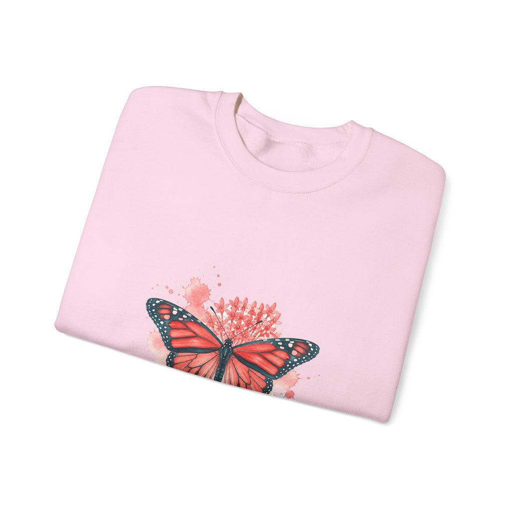 Matching Couple Sweatshirt - Butterfly & Moth Matching Couple Crewneck Sweatshirt Watercolor Art His Hers Engagement Gift - Design A