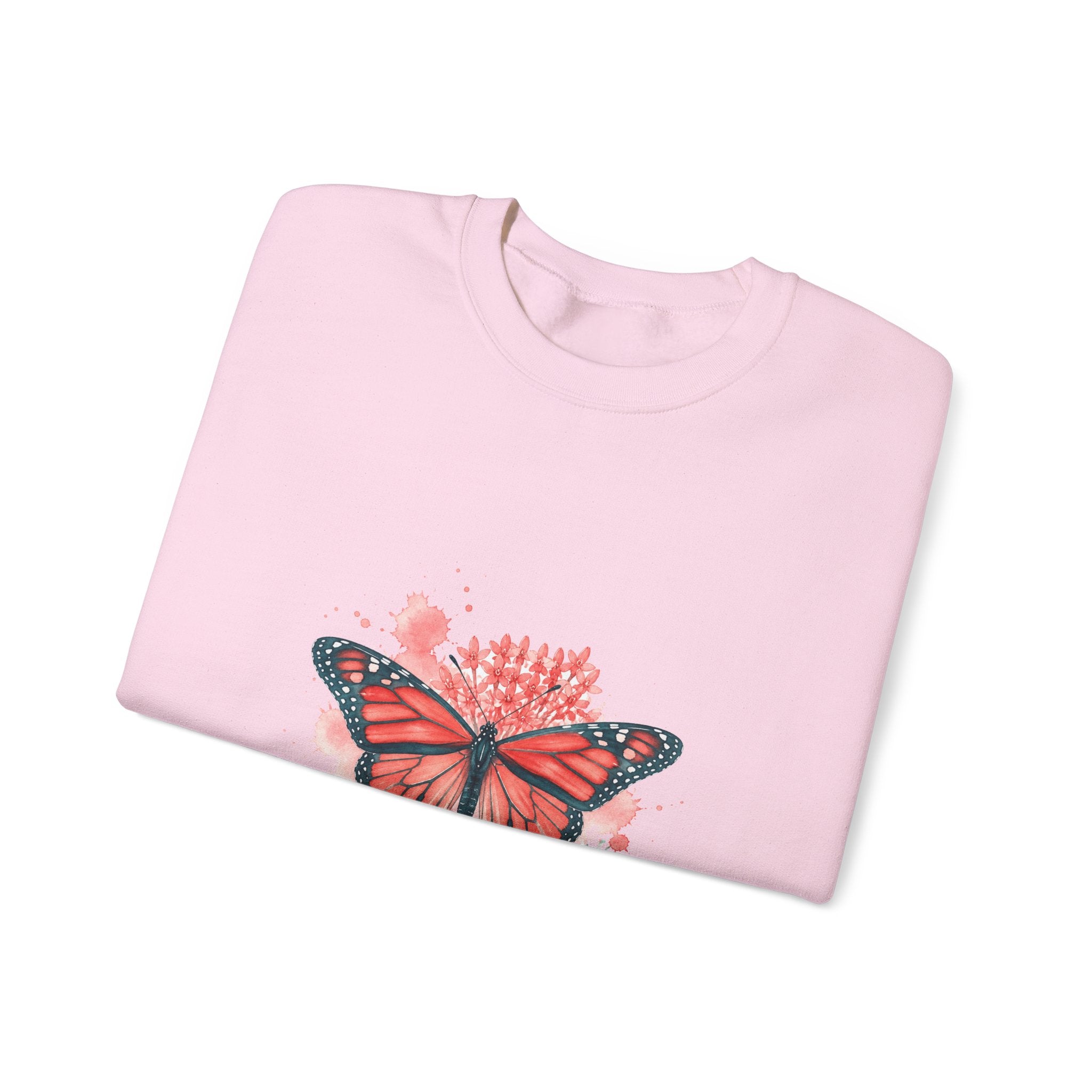 Matching Couple Sweatshirt - Butterfly & Moth Matching Couple Crewneck Sweatshirt Watercolor Art His Hers Engagement Gift - Design A