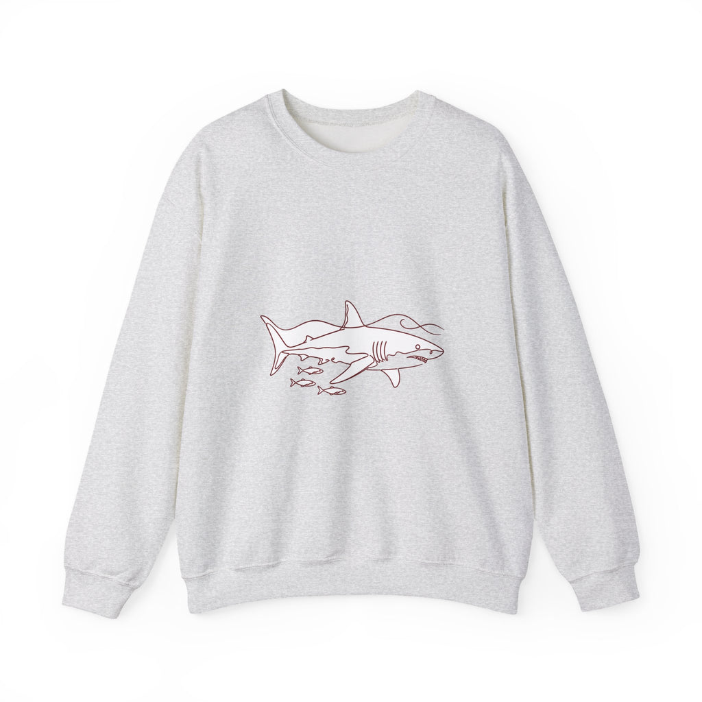Matching Couple Sweatshirt - Shark & Dolphin Matching Couple Comfort Colors Crew Minimalist Art His Hers Christmas Gift - Design A