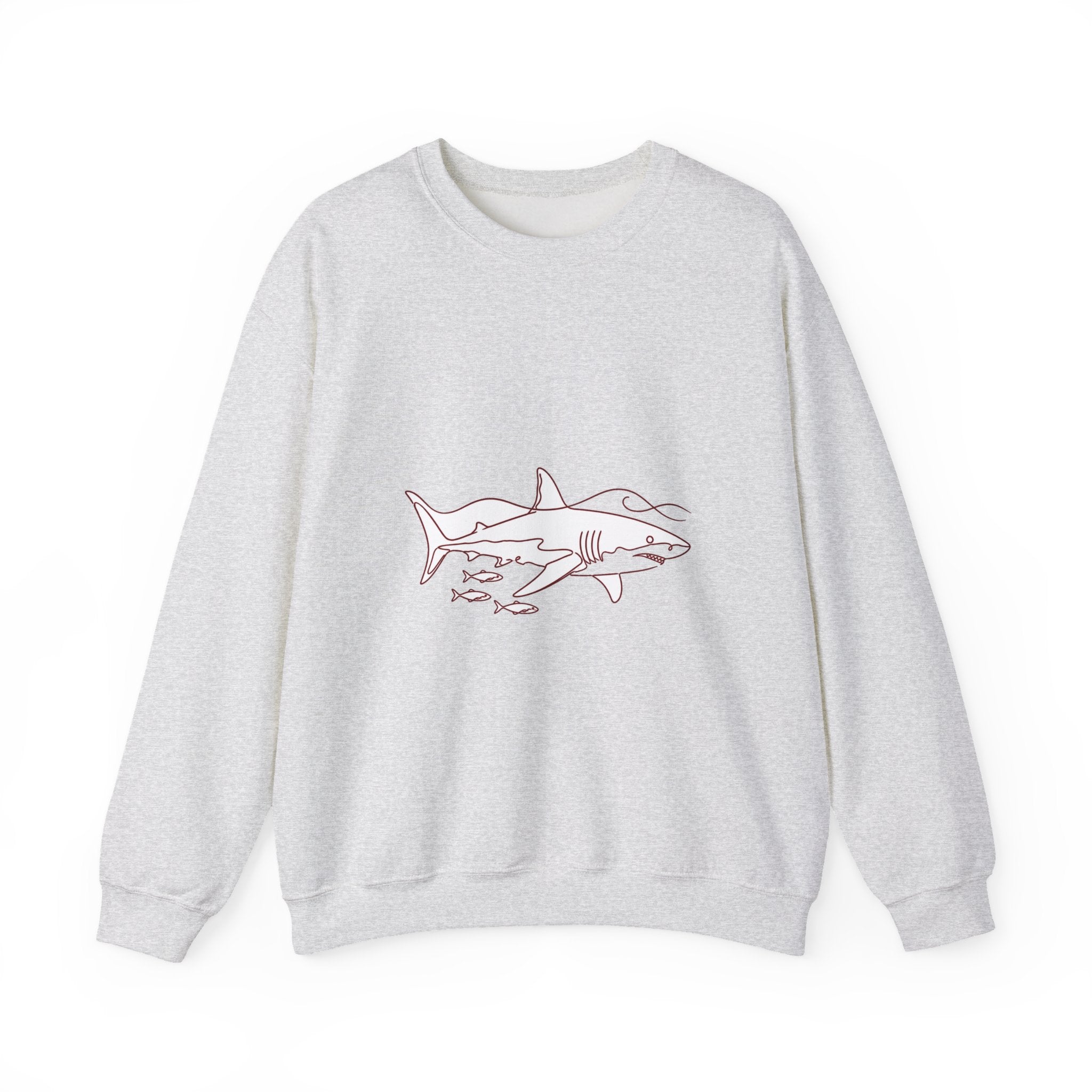 Matching Couple Sweatshirt - Shark & Dolphin Matching Couple Comfort Colors Crew Minimalist Art His Hers Christmas Gift - Design A