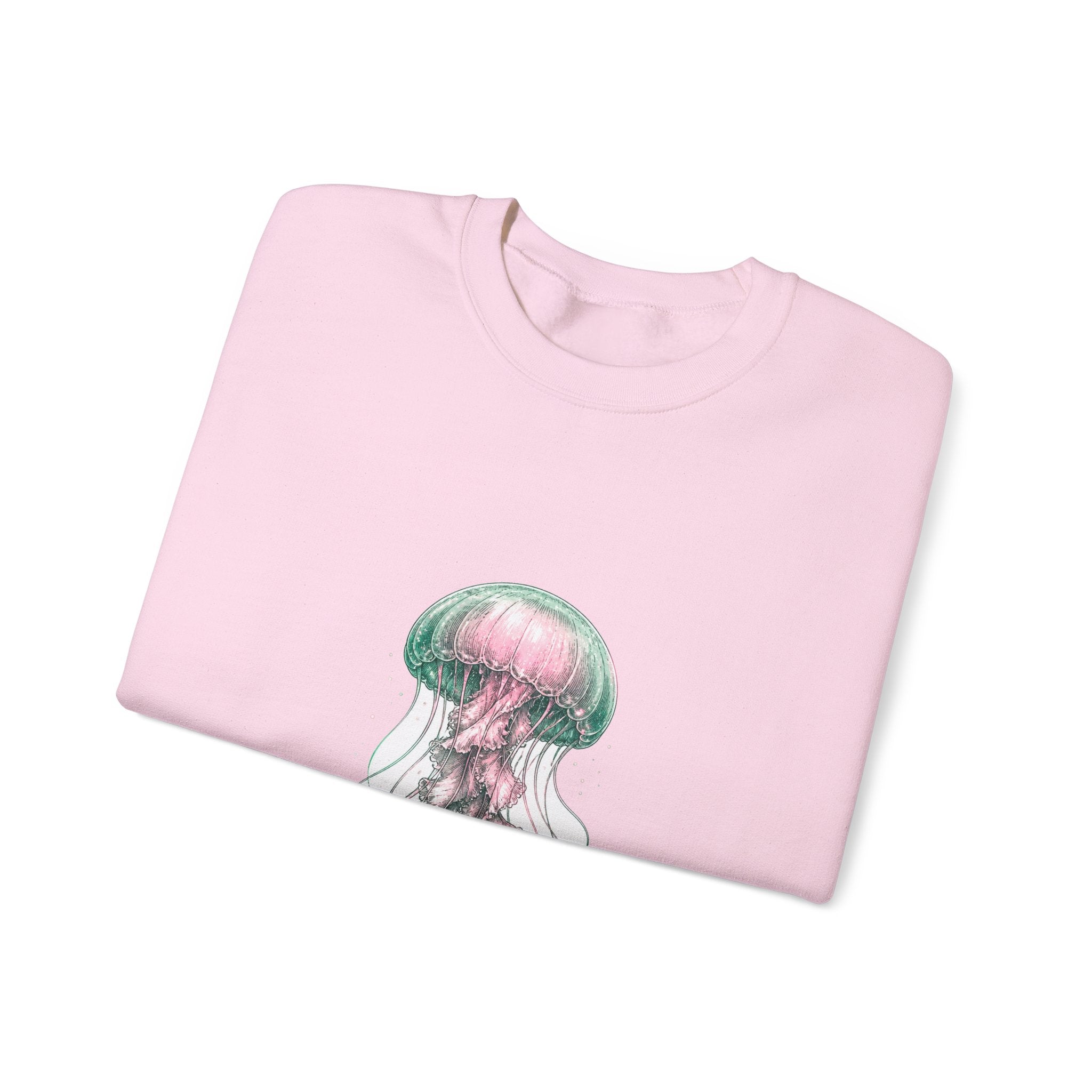 Matching Couple Sweatshirt - Octopus & Jellyfish Matching Couple Premium Fleece Sweatshirt Hand-Drawn Art His Hers Anniversary Gift - Design B