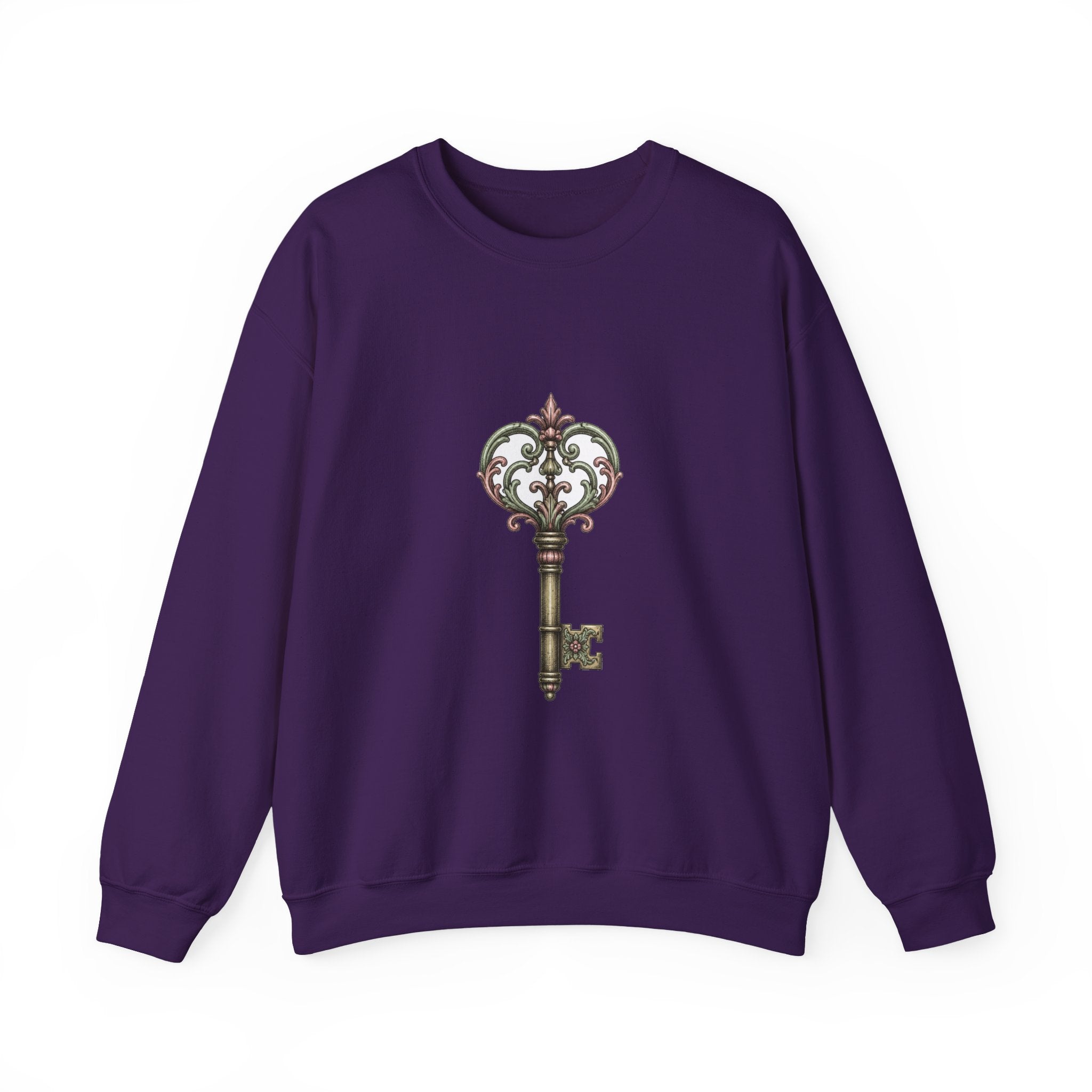 Matching Couple Sweatshirt - Key & Lock Matching Couple Crewneck Sweatshirt Hand-Drawn Art His Hers Best Friend Gift - Design A