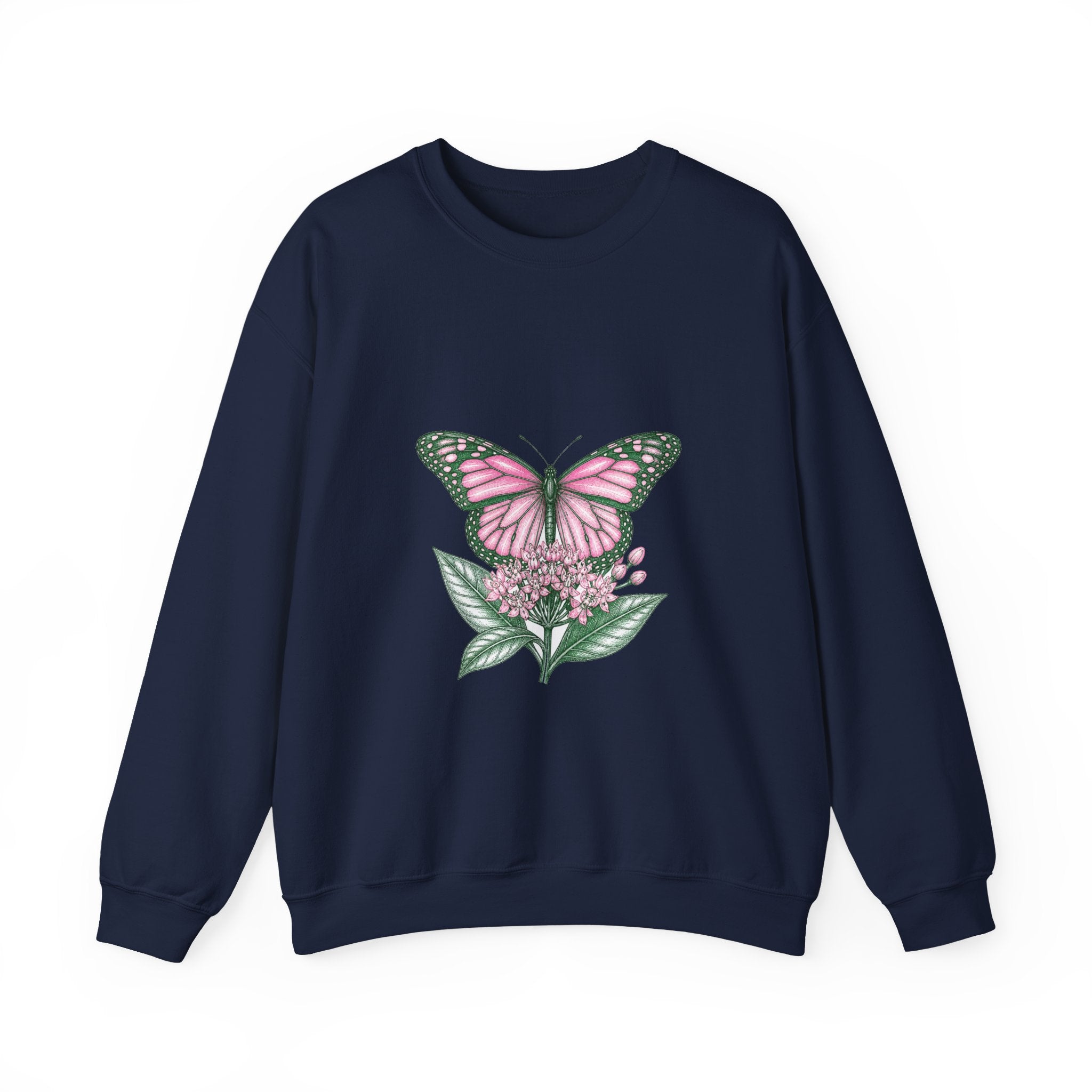 Matching Couple Sweatshirt - Butterfly & Moth Matching Couple Crewneck Sweatshirt Hand-Drawn Art His Hers Best Friend Gift - Design A