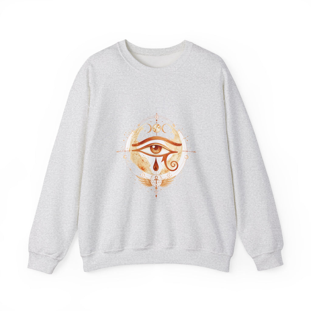 Matching Couple Sweatshirt - Eye of Ra & Horus Matching Couple Premium Fleece Sweatshirt Watercolor Art His Hers Birthday Gift - Design B